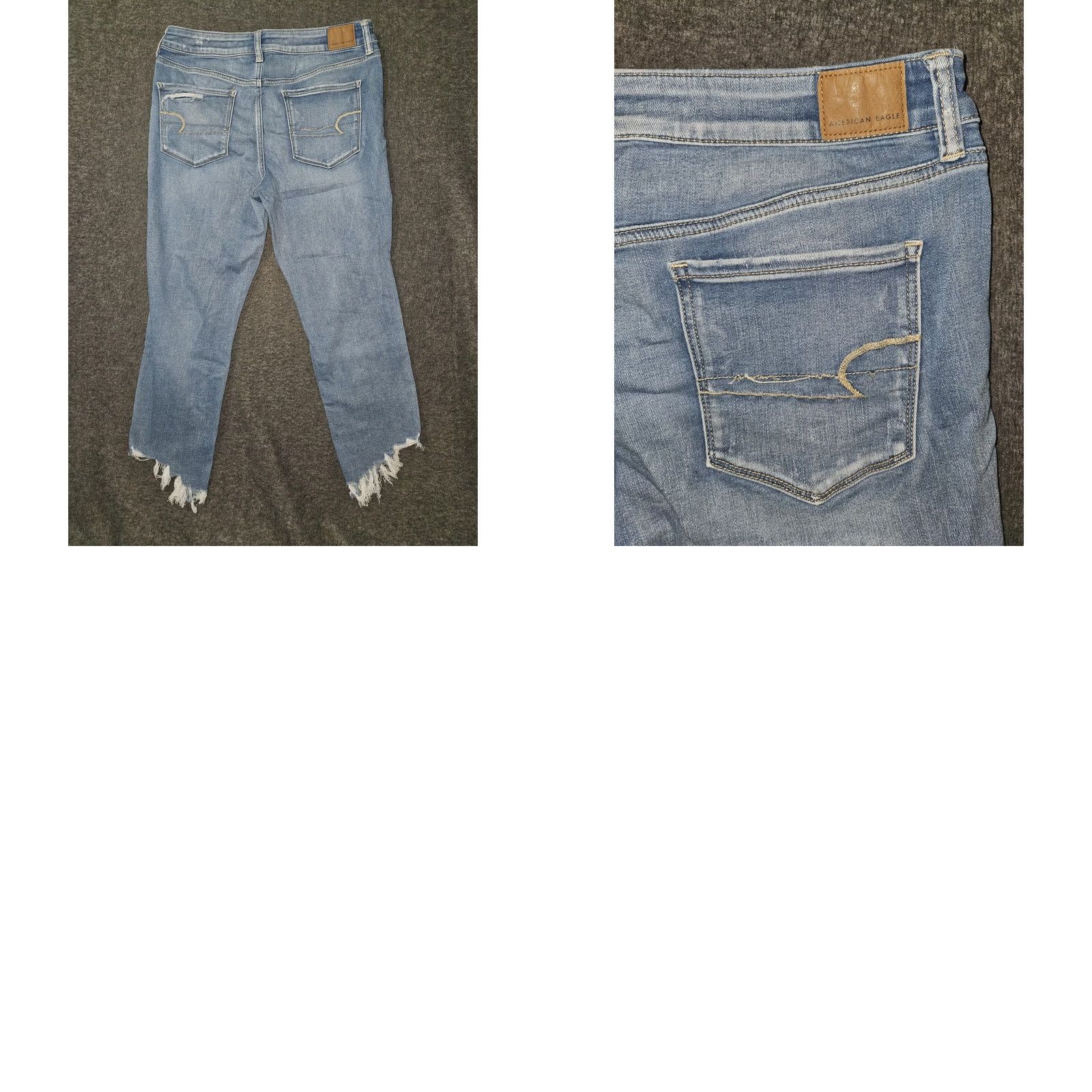 American Eagle Outfitters American Eagle Outfitters Jeans Womens 12 Blue Hi Rise Jegging Crop Distressed Raw Hem Size 34" / US 12 / IT 48 - 8 Thumbnail