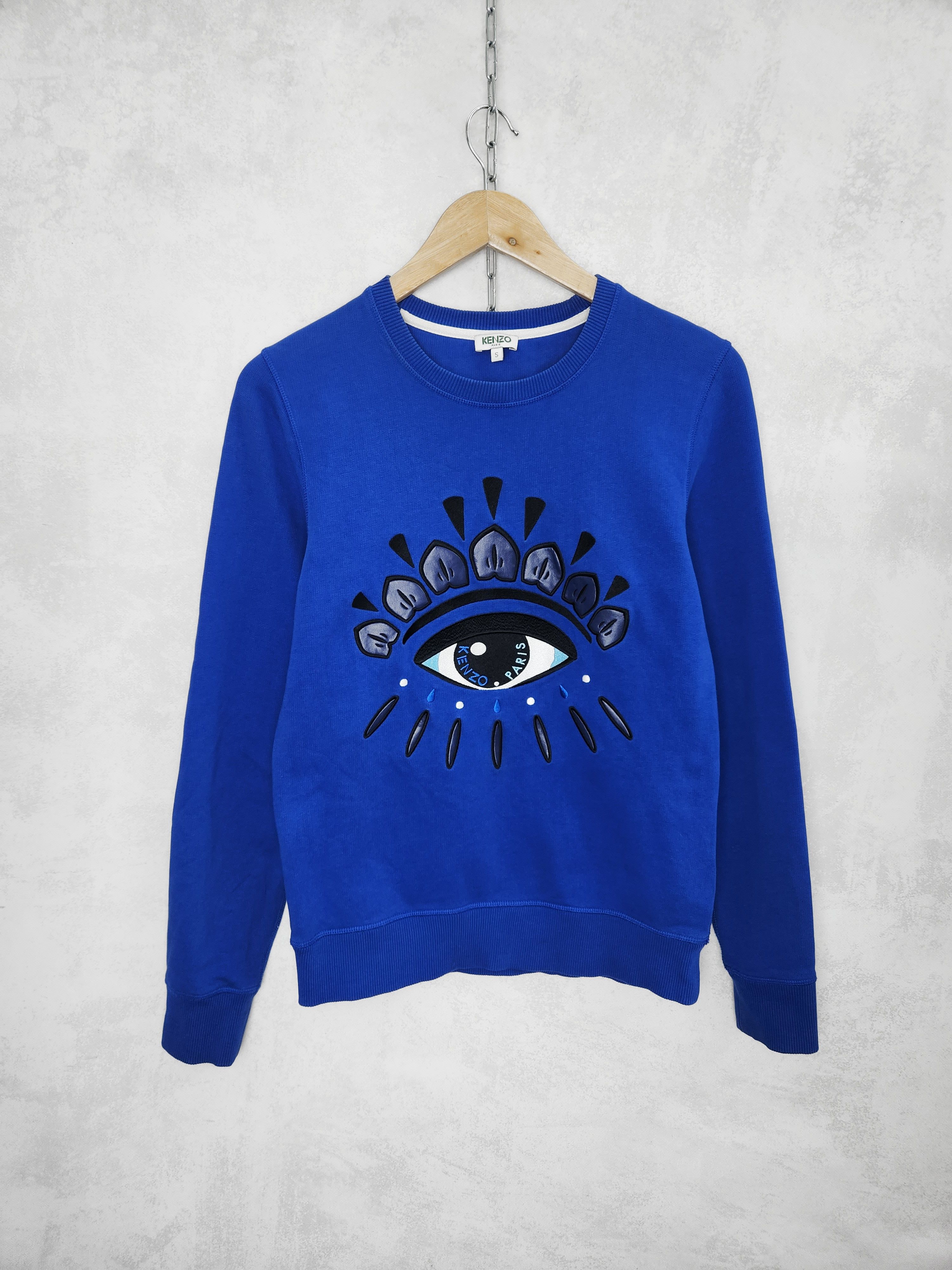 Kenzo Kenzo Blue Eye Embroidered cotton Crew Neck sweatshirt Size S / US 4 / IT 40 - 1 Thumbnail