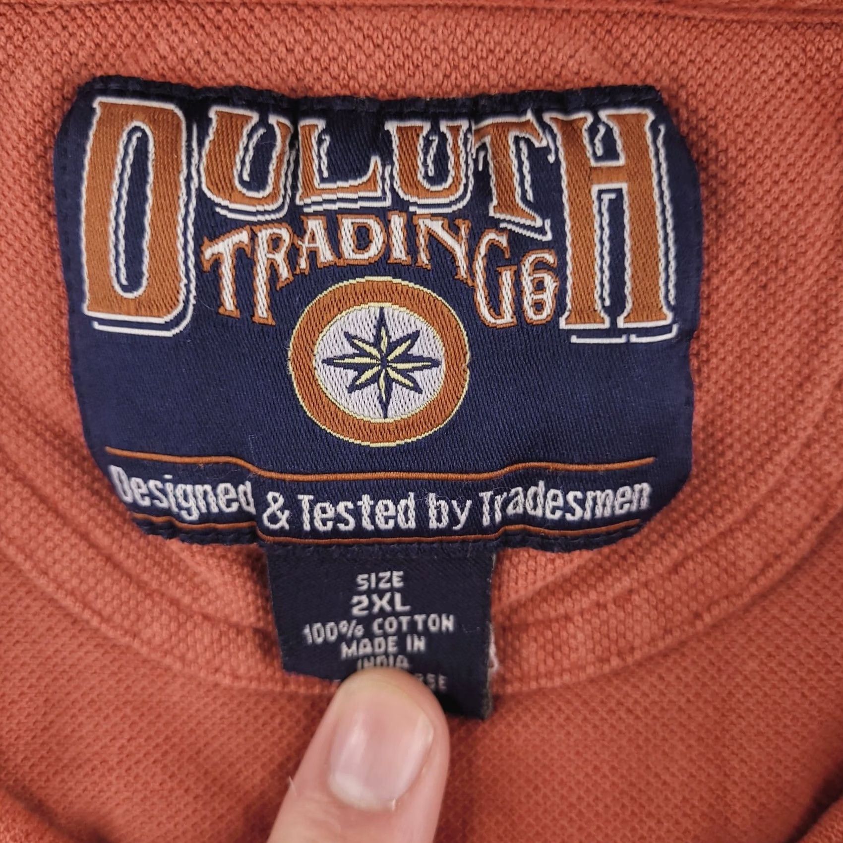 CO Duluth Shirt Mens 2XL Orange Polo Work Knit Heavyweight Vintage DockTrading Co Size US XXL / EU 58 / 5 - 3 Thumbnail