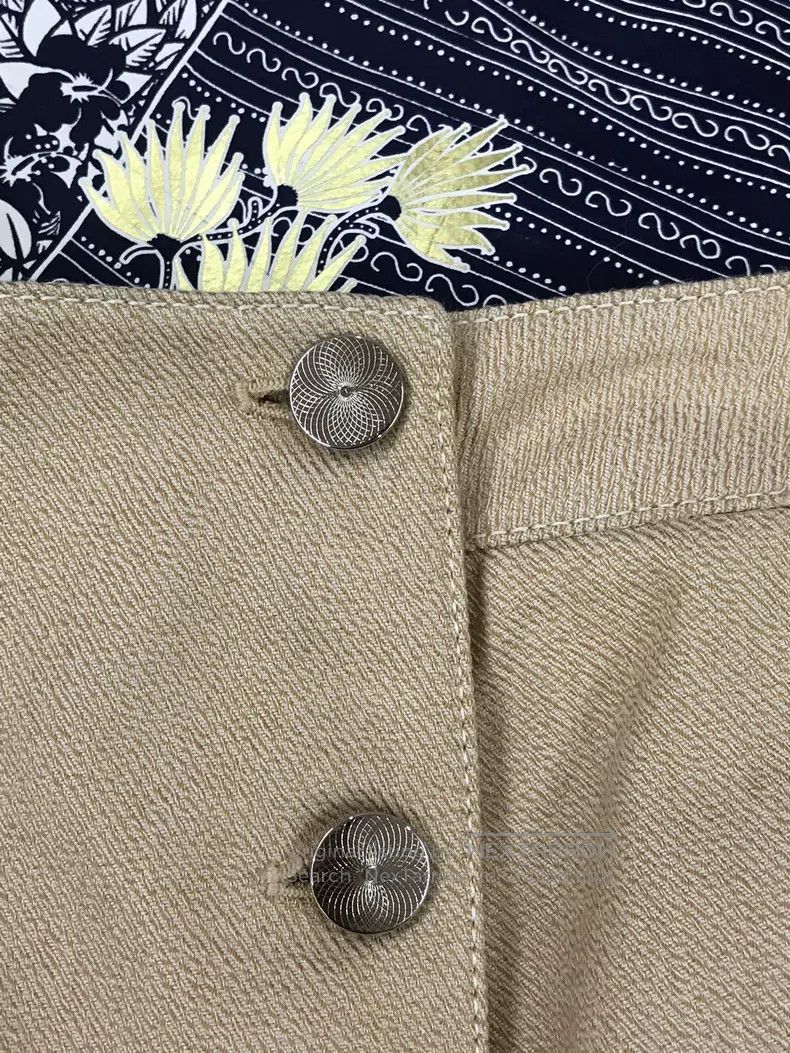Hermes Hermes Dark Patterned Gold Buttoned Skirt Size 24" / US 00 / IT 34 - 3 Thumbnail