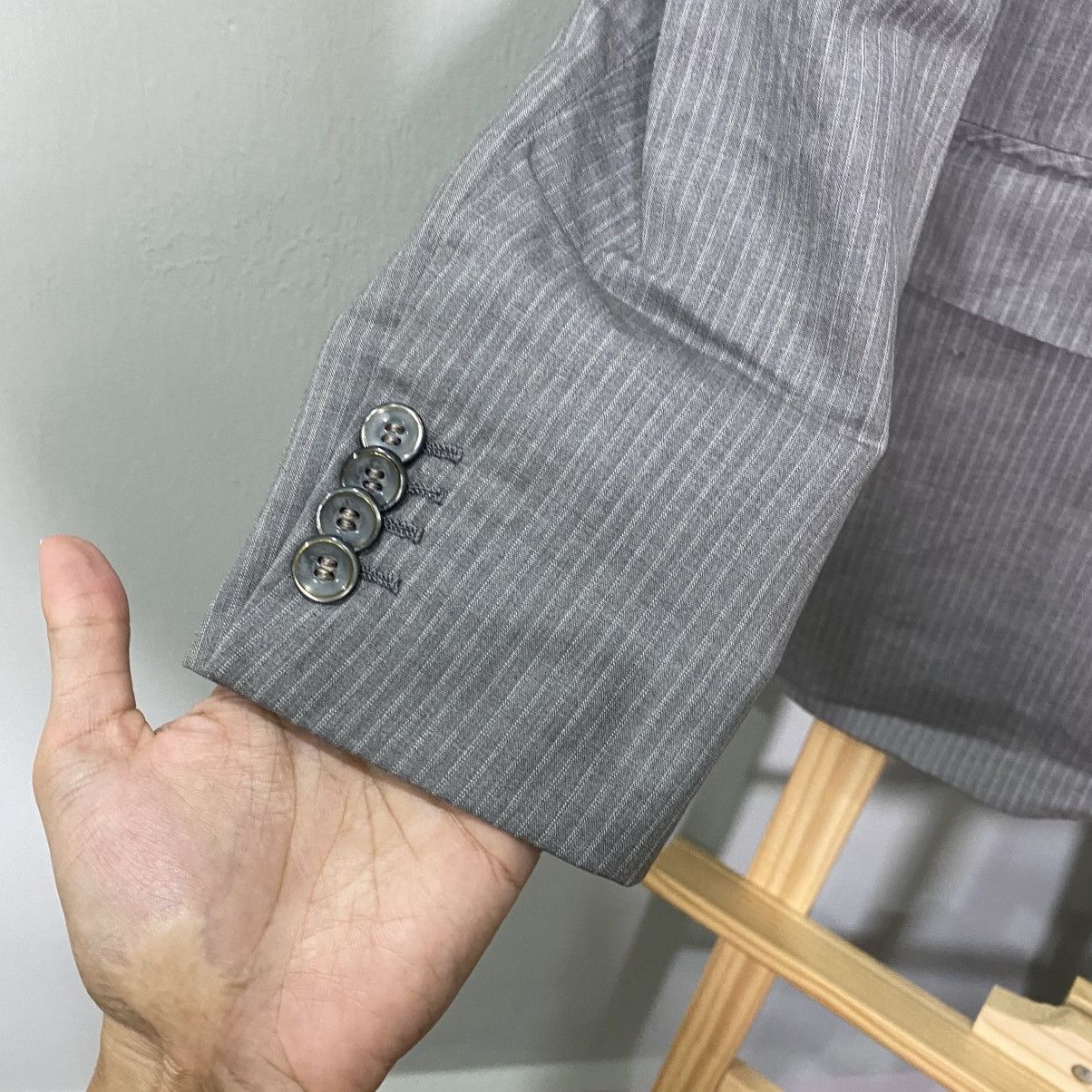 Loro Piana Loro Piana Fabric Pinstripe Wool Silk Blazer Jacket - Grey Size US S / EU 44-46 / 1 - 6 Thumbnail