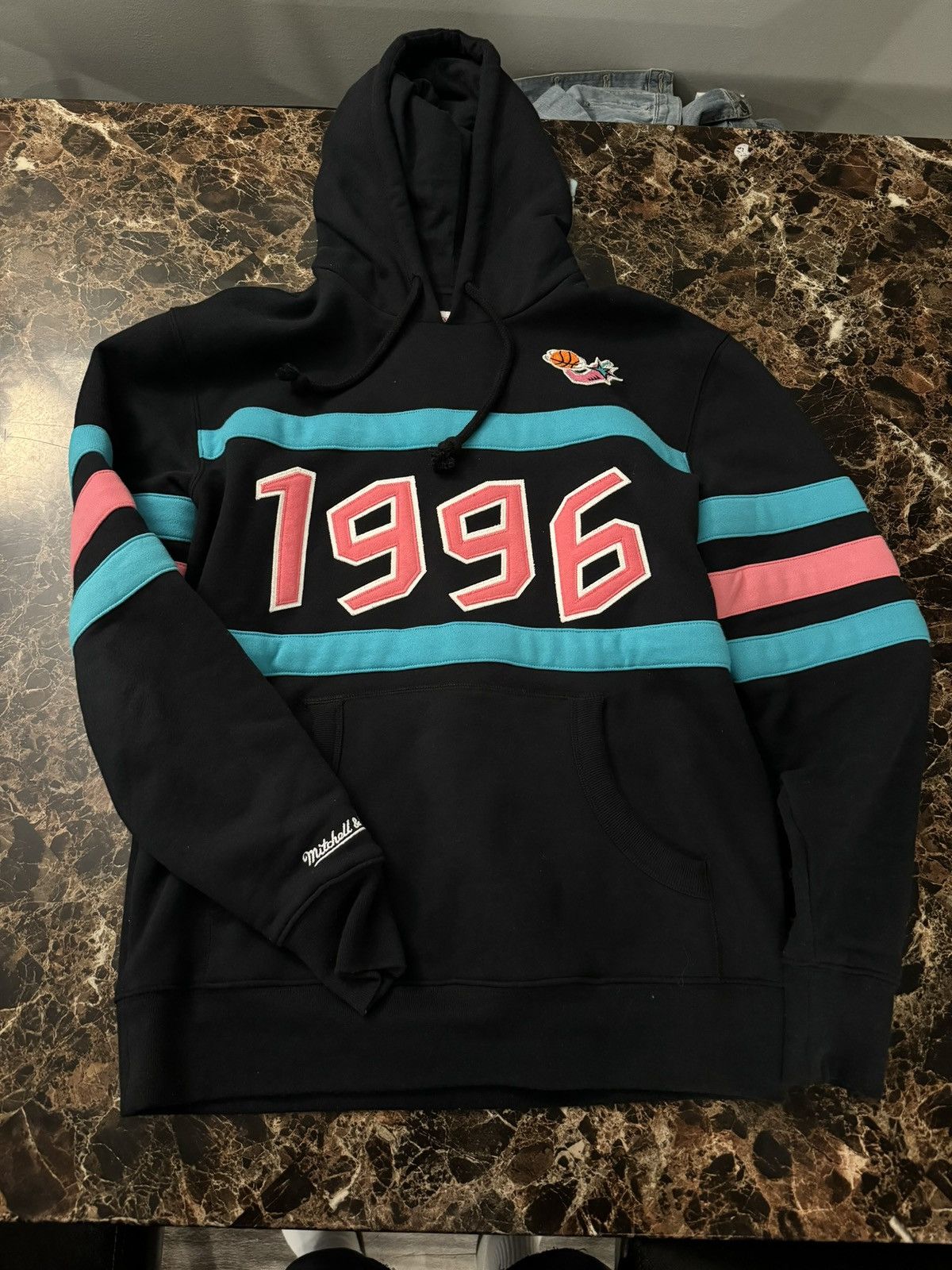 image of Mitchell Ness Mitchell & Ness 1996 All Star Hoodie in Black, Men's (Size Medium)