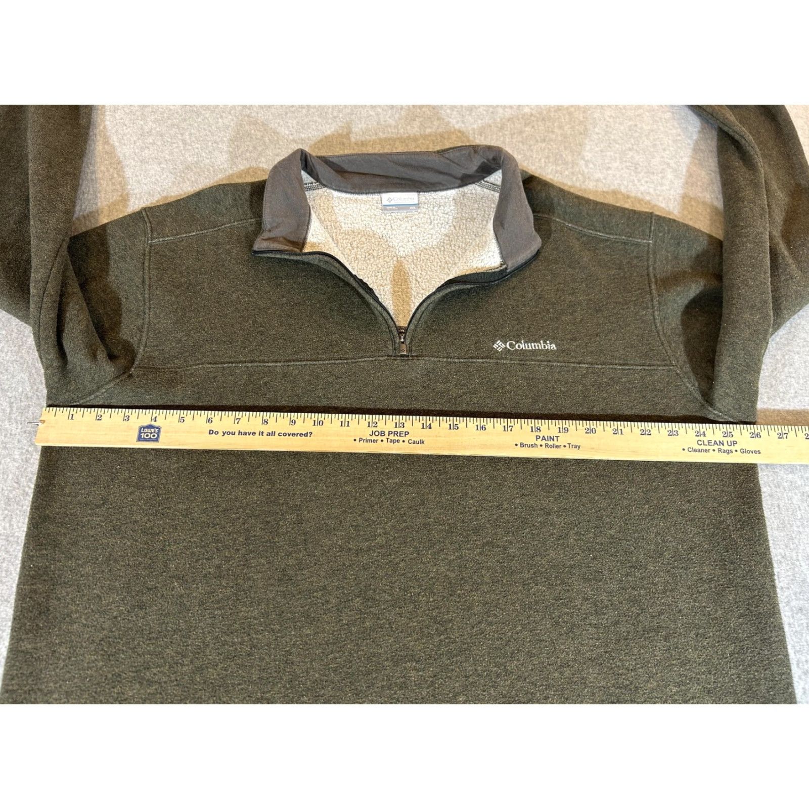 Vintage Columbia Sweatshirt Men 2XL Sherpa Fleece 1/4 Zip Pullover Hart Mountain Green Quilt Zipper Logo Pattern Solid Hiking Mens 2XL Size US XXL / EU 58 / 5 - 3 Thumbnail
