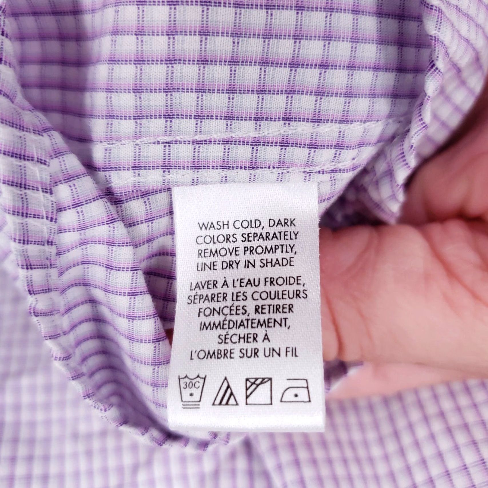 Calvin Klein Calvin Klein Shirt Men L Large Button-Up Purple Check Long Sleeve Cotton Blend Size US L / EU 52-54 / 3 - 4 Thumbnail