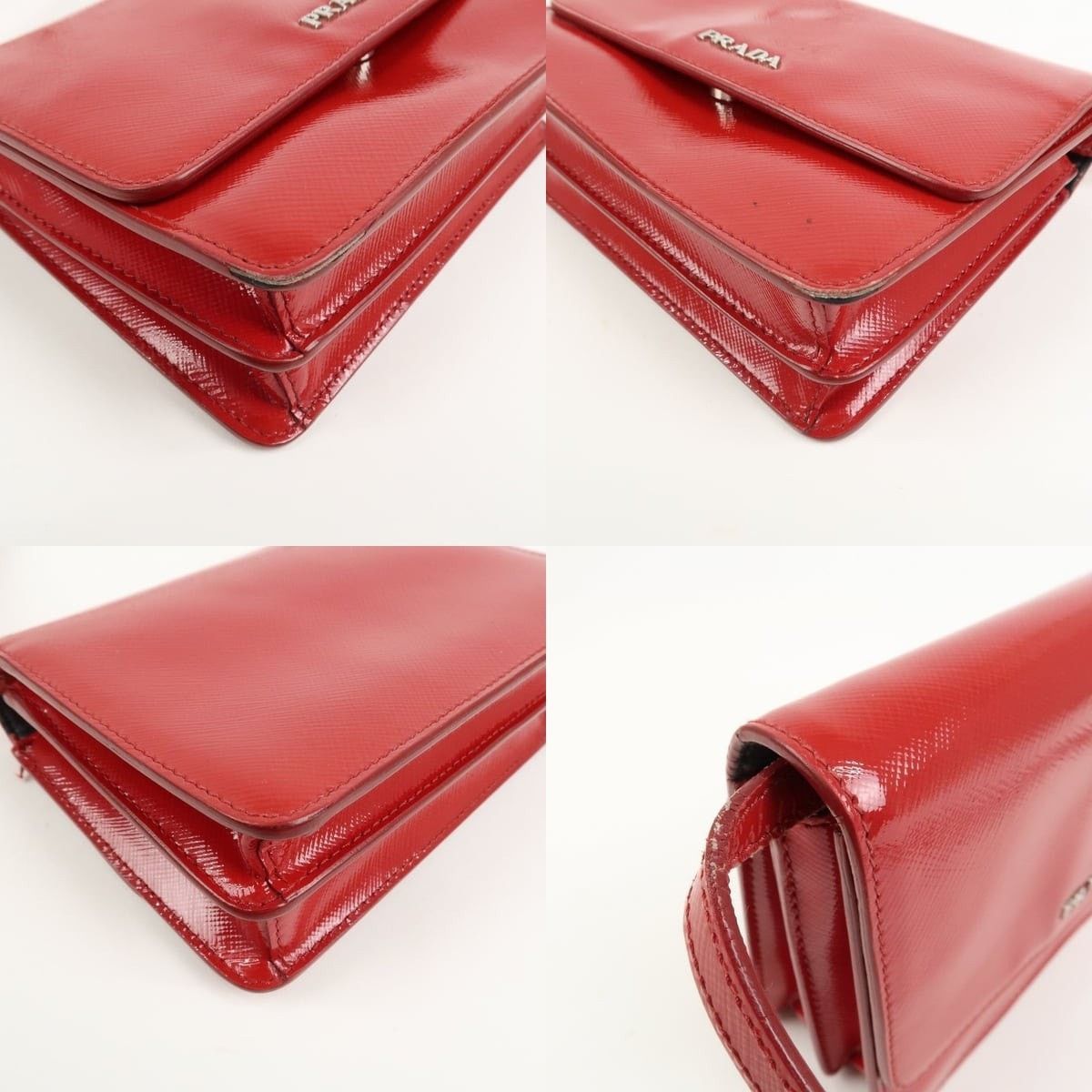 Prada Prada Saffiano Mini Shoulder Bag Red Size ONE SIZE - 5 Thumbnail