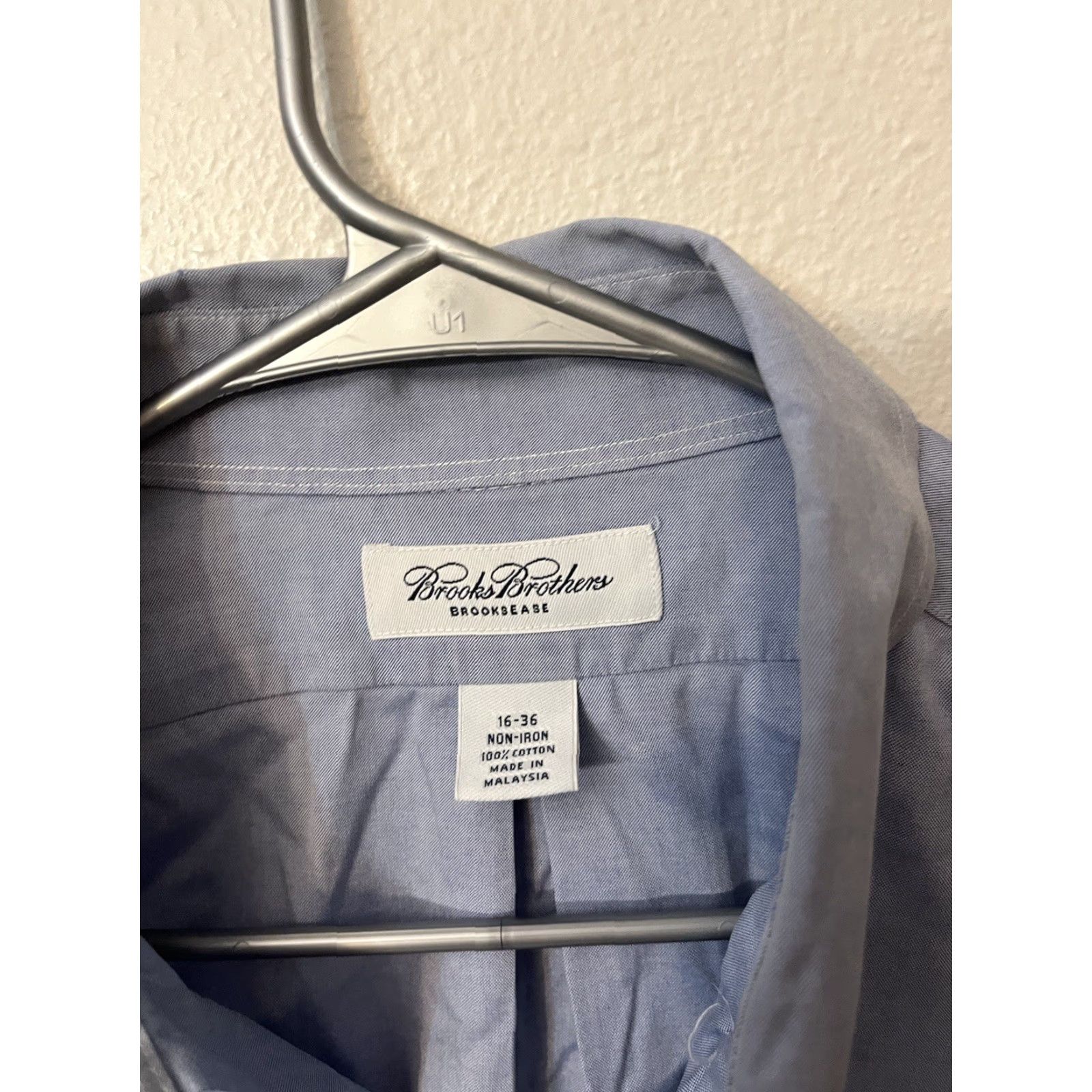 Brooks Brothers VINTAGE Brooks Brothers Shirt Mens 16-36 Brooksease Non Iron Button Up Blue Long Sleeve Size US L / EU 52-54 / 3 - 3 Thumbnail