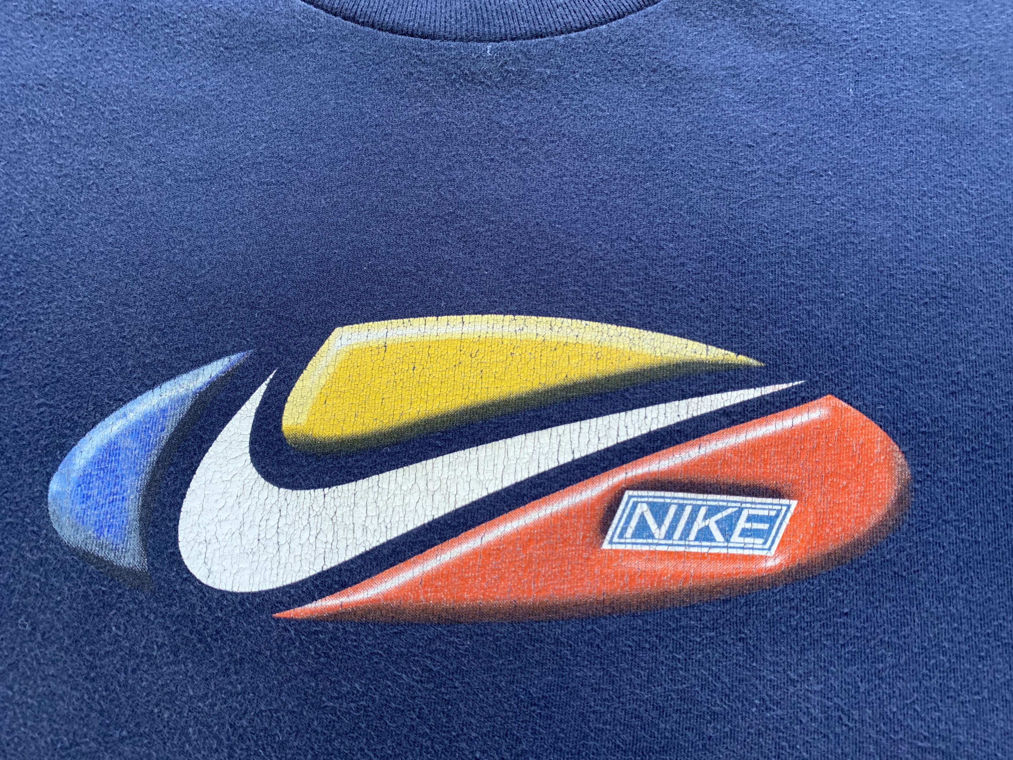 Nike × Vintage Vintage Nike Blue Printed Logo T-Shirt Size US XL / EU 56 / 4 - 5 Thumbnail