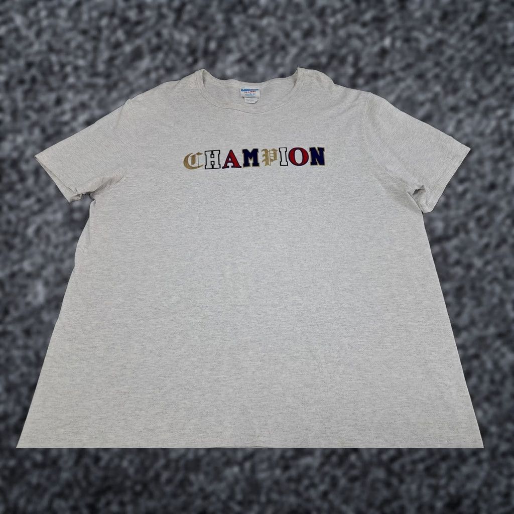 Champion VINTAGE Champion Short Sleeve Shirt Mens 2XL Light Grey Cotton Crew Neck Graphic Print Long Sleeve Regular Fit 4896 Size US XXL / EU 58 / 5 - 1 Thumbnail