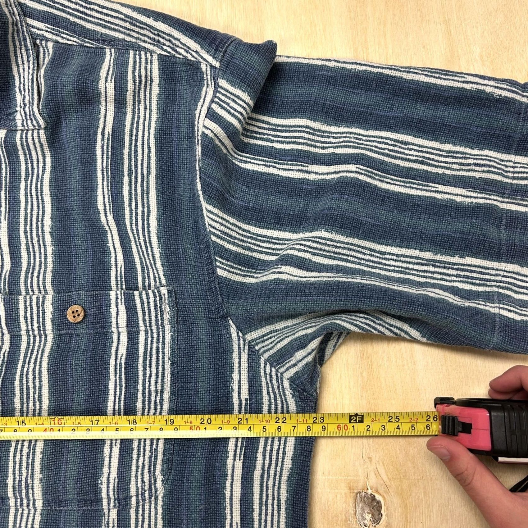 Faded Glory Vintage Faded Glory Shirt Mens Large Blue Striped Short Sleeve Button Up Woven Casual Cotton Size US L / EU 52-54 / 3 - 3 Thumbnail
