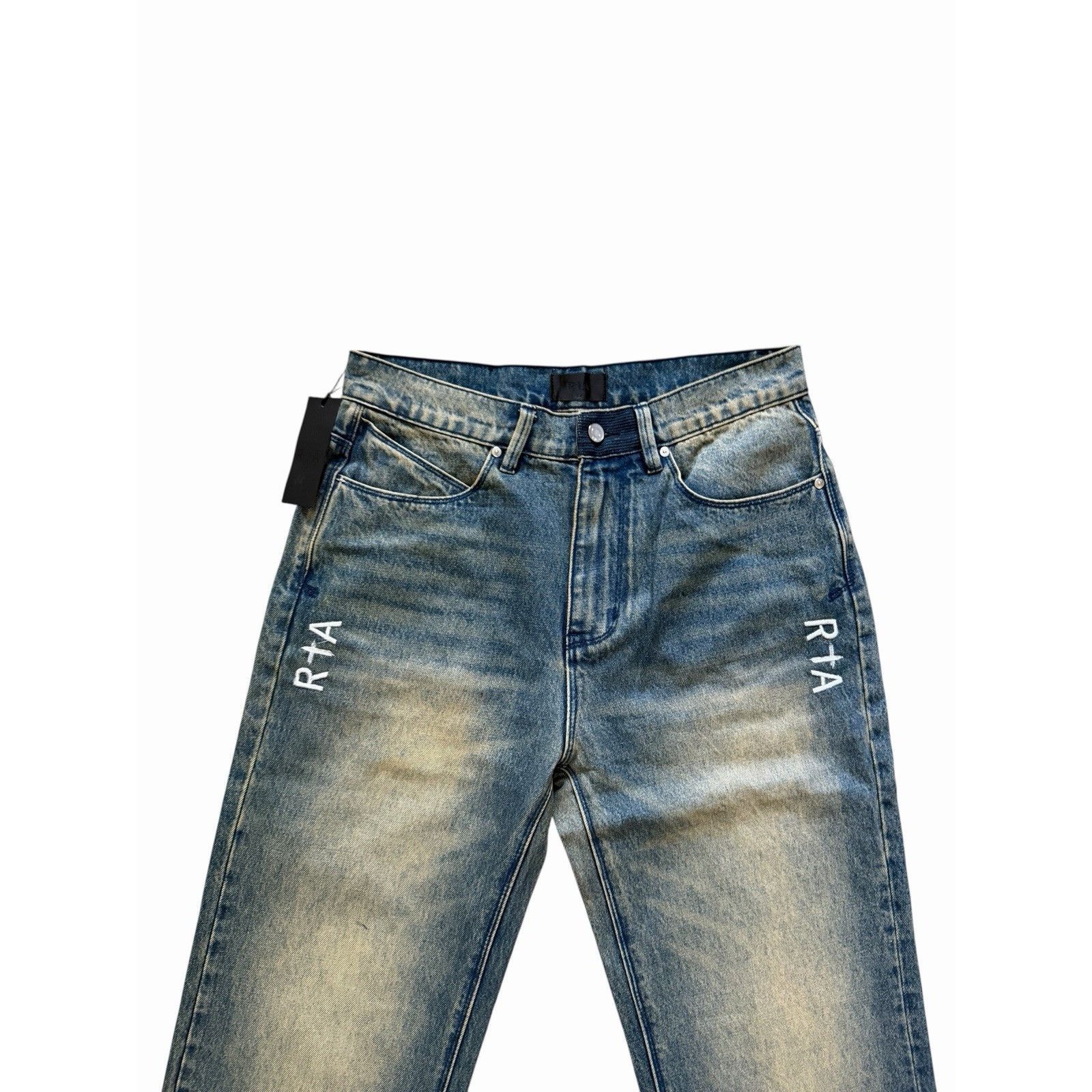 Rta RtA Mens Denis Faded Wash Straight Jeans Blue Size 32/32 Size US 32 / EU 48 - 2 Thumbnail