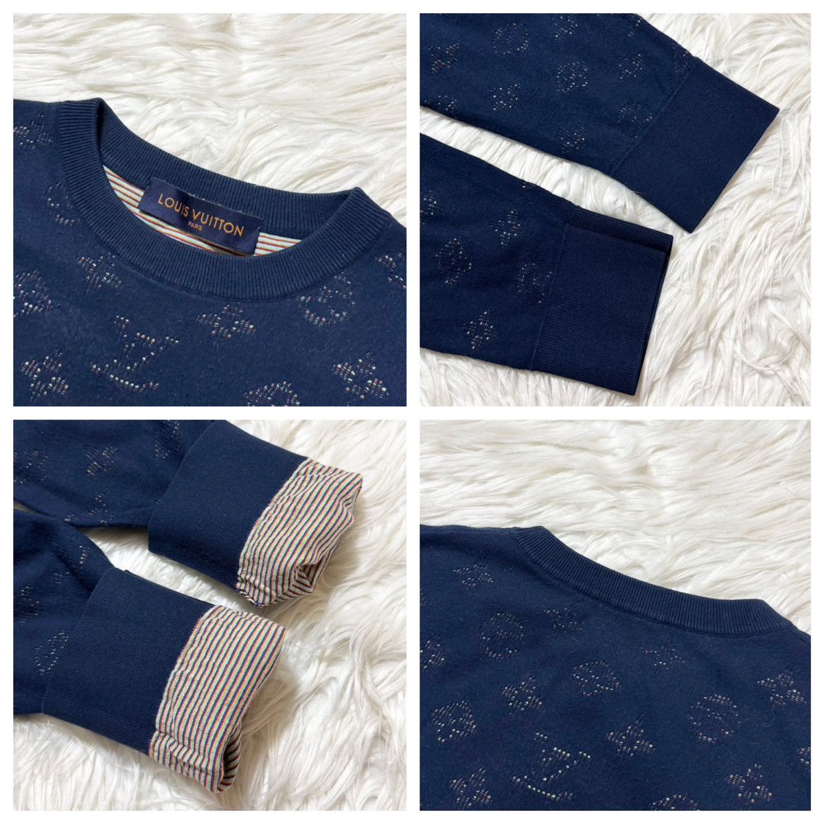 Louis Vuitton Louis Vuitton Marble Monogram Knit Sweater with Logo Patch Size US M / EU 48-50 / 2 - 3 Thumbnail