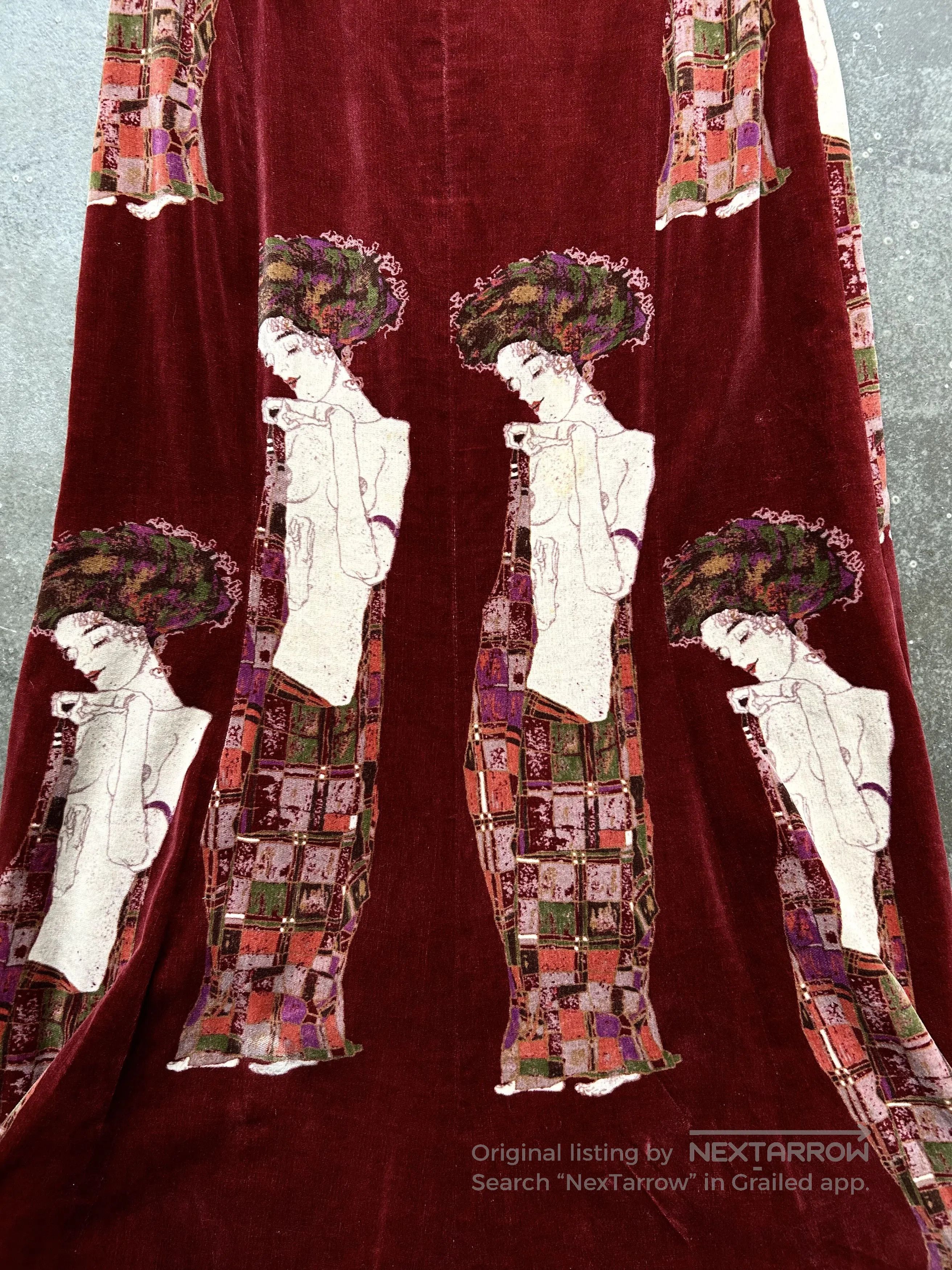 Bajra bajra samurai print velvet skirt. Size 23" - 9 Thumbnail
