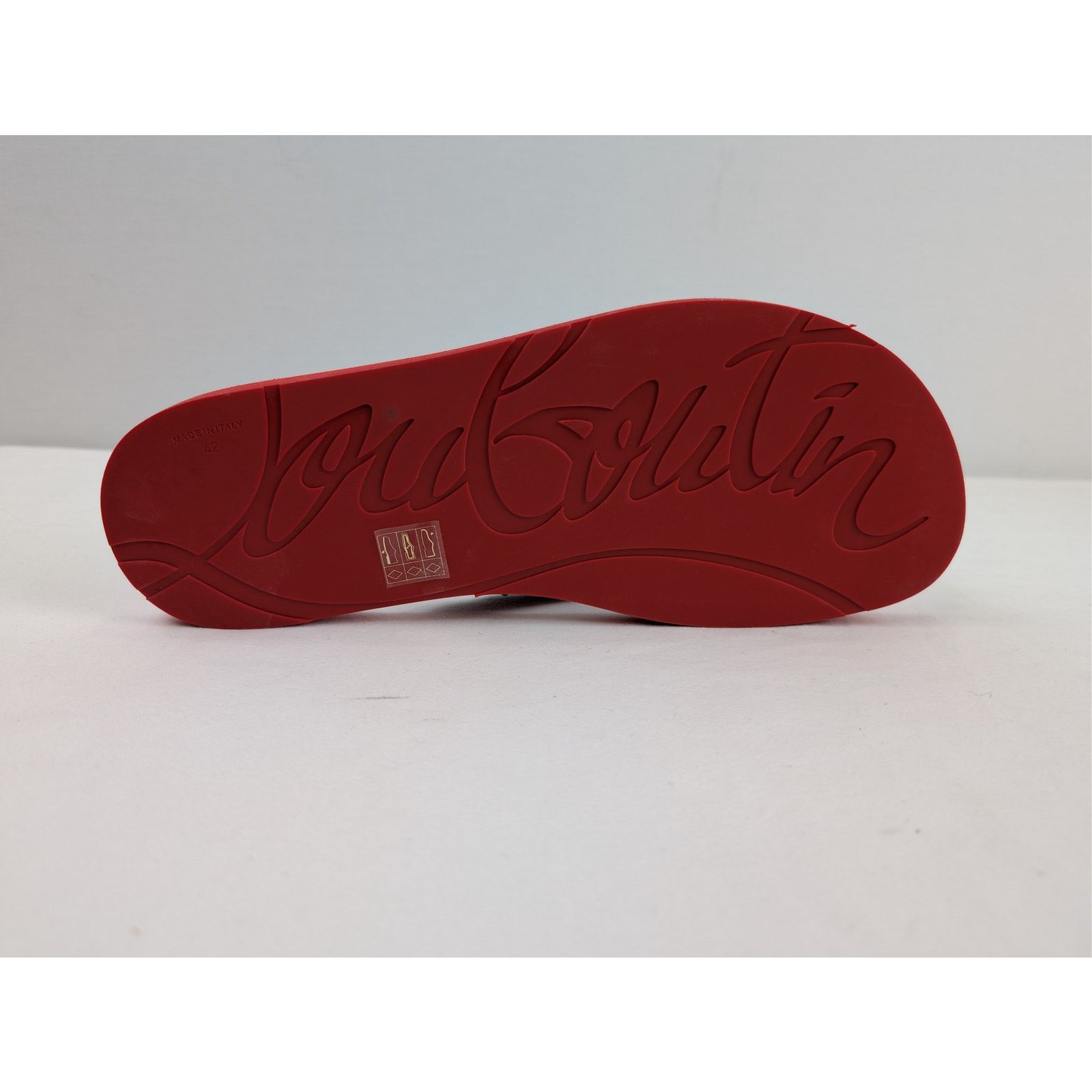 Christian Louboutin o1rshd1 Loubi Flip Donna Flat Slipper in Black/Loubi Size US 12 / IT 42 - 12 Thumbnail