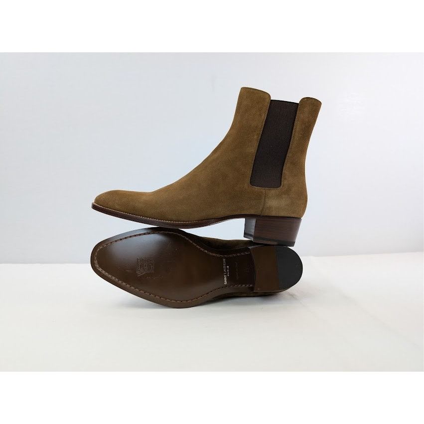 Saint Laurent Paris o1rshd1 Leather Gorain Florence Horsebit Loafer Boots Brown Size US 9 / EU 42 - 14 Thumbnail