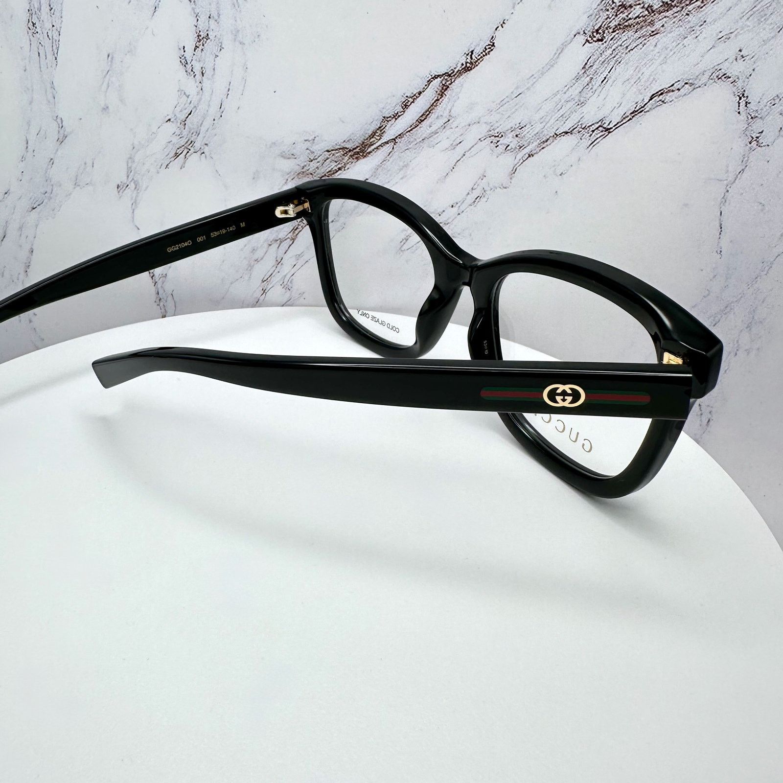 Gucci New GUCCI Eyeglasses Black Square GG Logo Red Green Web Size ONE SIZE - 14 Thumbnail