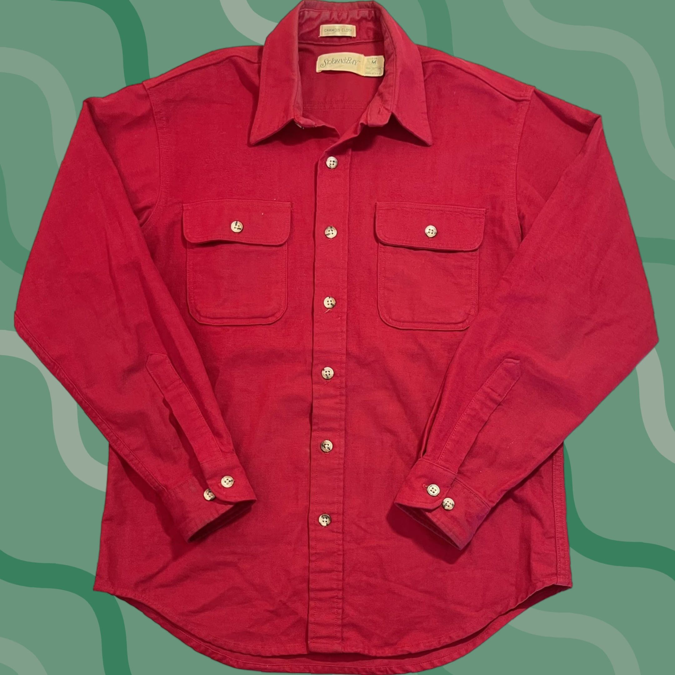 Vintage VINTAGE St. John's Bay Shirt Mens Heavyweight Flannel 70s 80s Button-Up Long Sleeve Red Cotton M Regular Mens Size US M / EU 48-50 / 2 - 1 Thumbnail