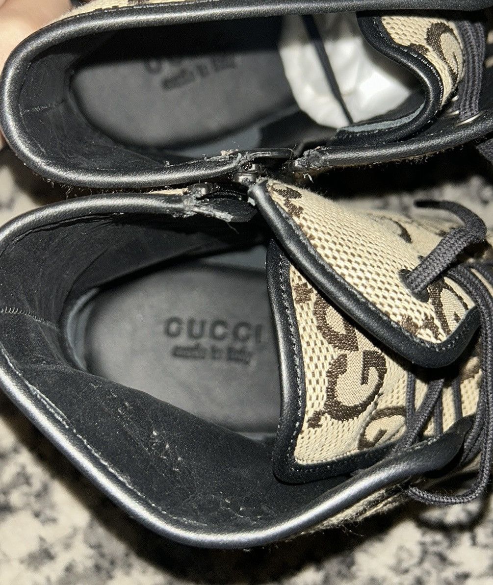 Gucci Gucci Monogram Jumbo Maxi GG Lace Up Boots Camel Black Size US 11.5 / EU 44-45 - 7 Thumbnail