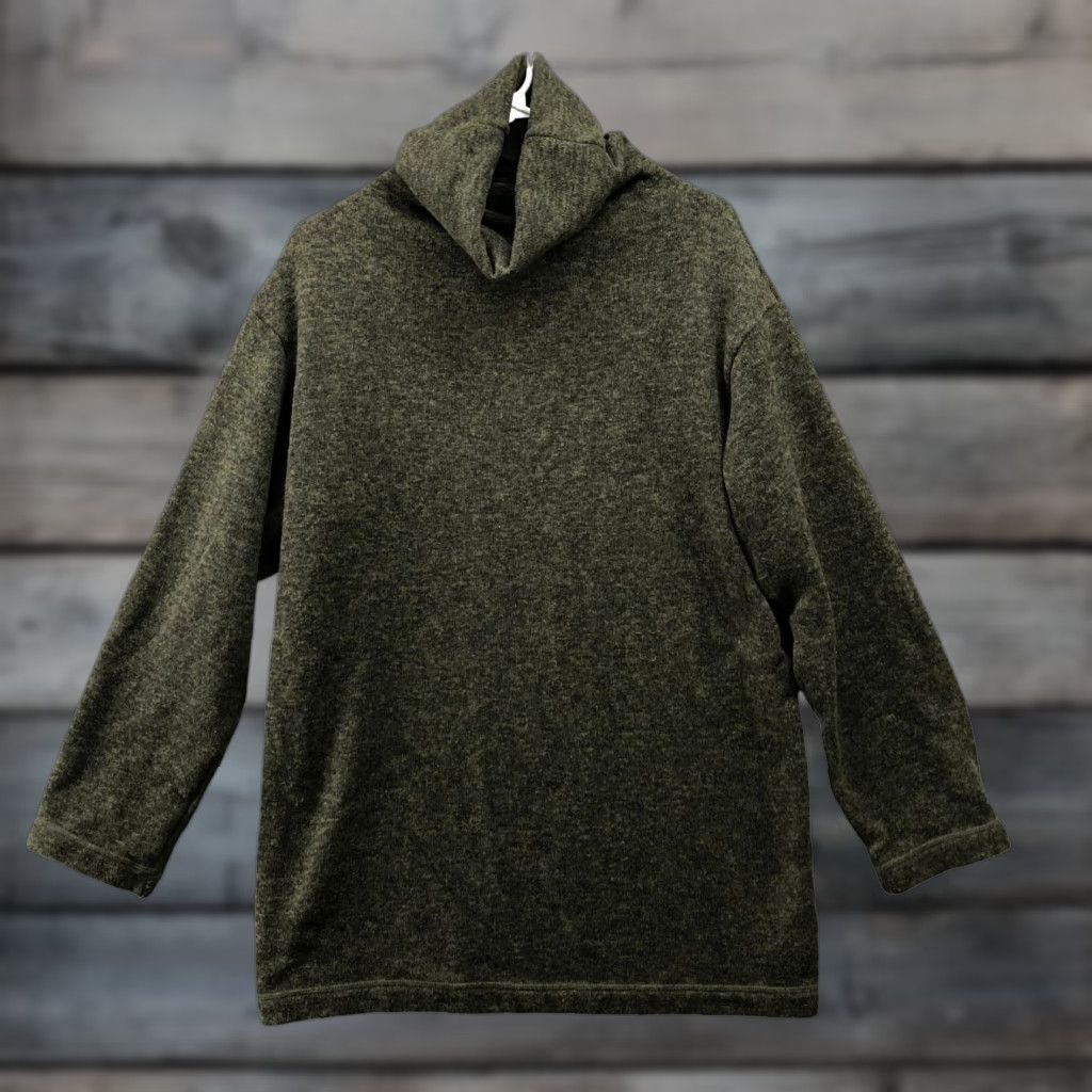 Uniqlo Uniqlo Fleece Turtleneck Tunic Pullover Womens S Green Heather Sweater Oversized Size S / US 4 / IT 40 - 1 Thumbnail