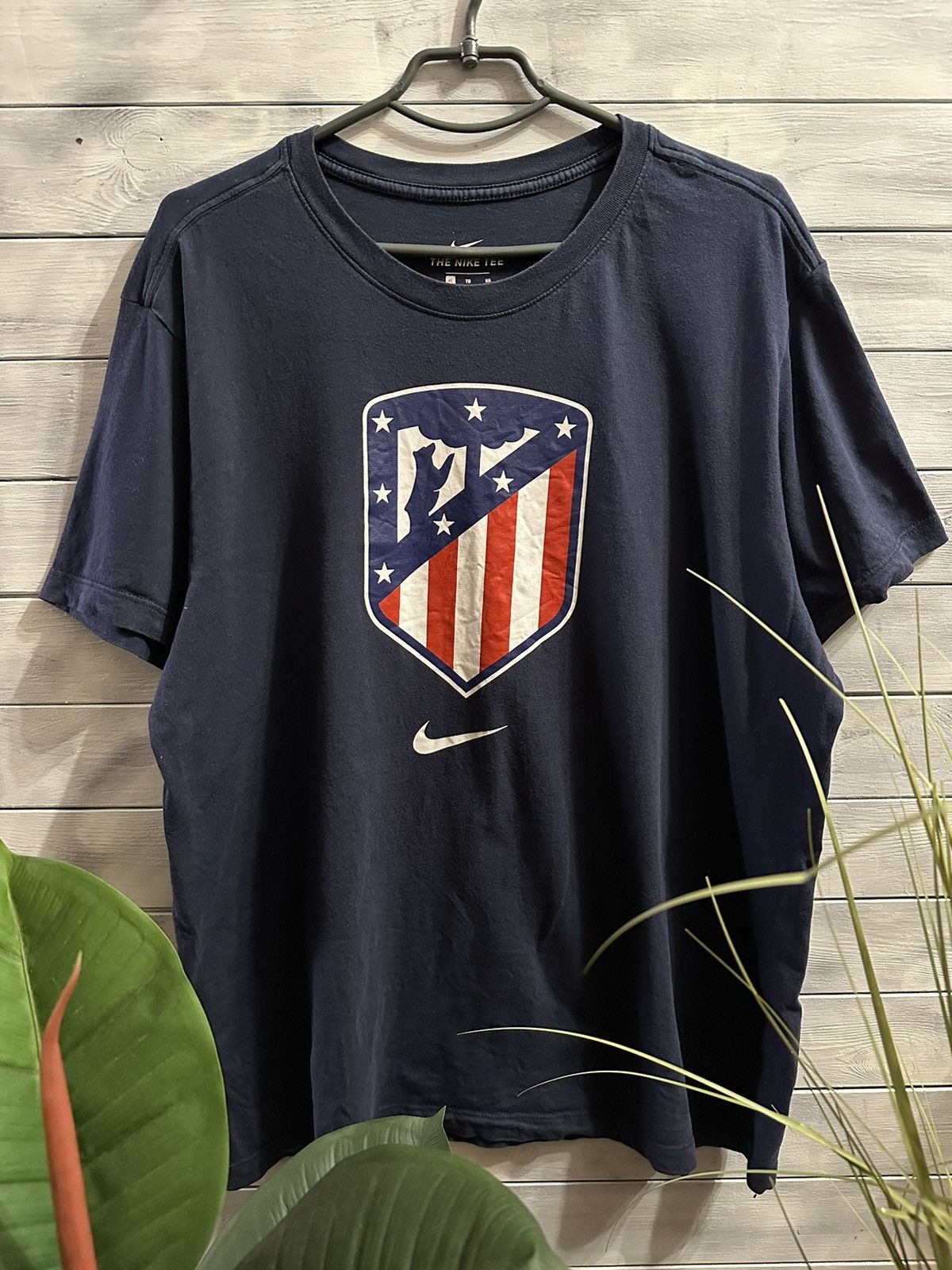 Pre-owned Nike X Soccer Jersey Vintage T-shirt Nike Athletic Madrid Football Swoosh In Blue