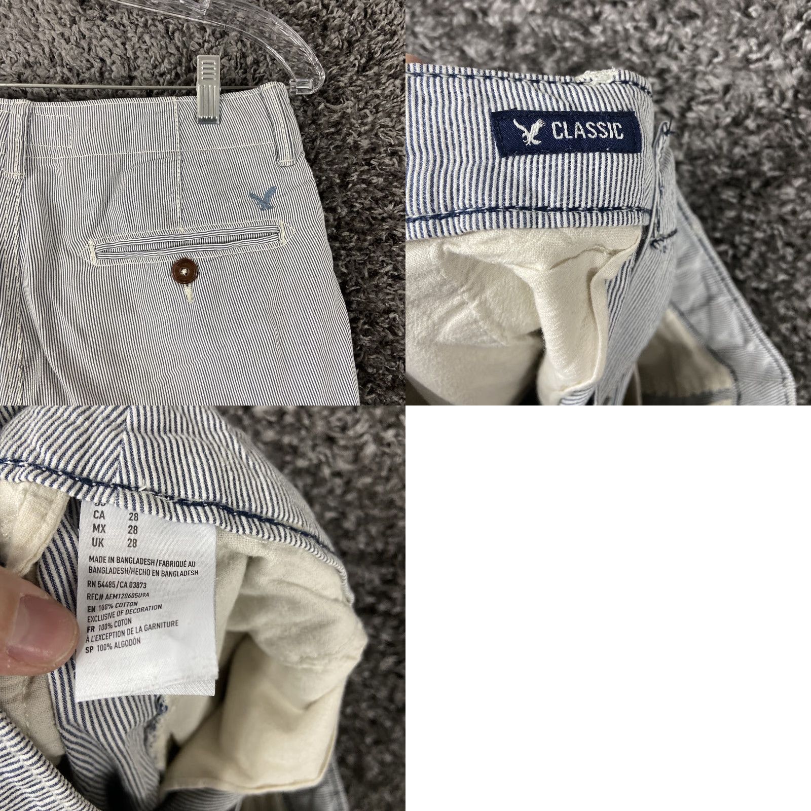 American Eagle Outfitters American Eagle Shorts Men’s 28 Blue Pin Striped Chino Regular 28 Mens Size US 28 / EU 44 - 8 Thumbnail