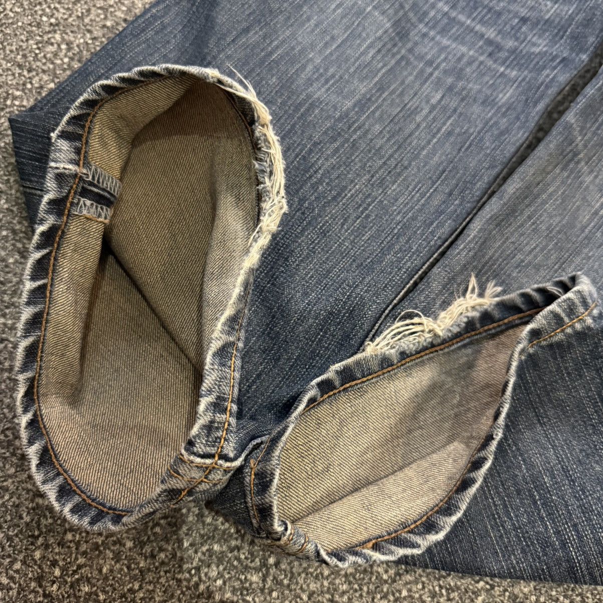 If Six Was Nine 90s Flared Japanese Wideleg Edwin 503 Mud Distressed Denim Size US 36 / EU 52 - 10 Thumbnail