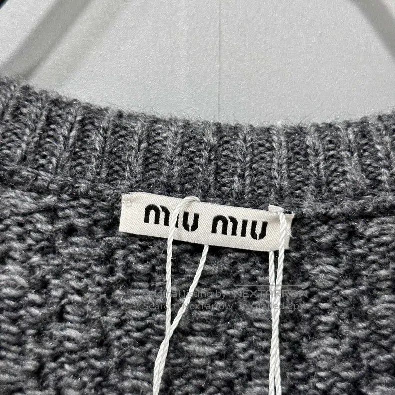 Miu Miu Miu Miu 38 Dark gray wool cardigan coat Size M / US 6-8 / IT 42-44 - 4 Thumbnail