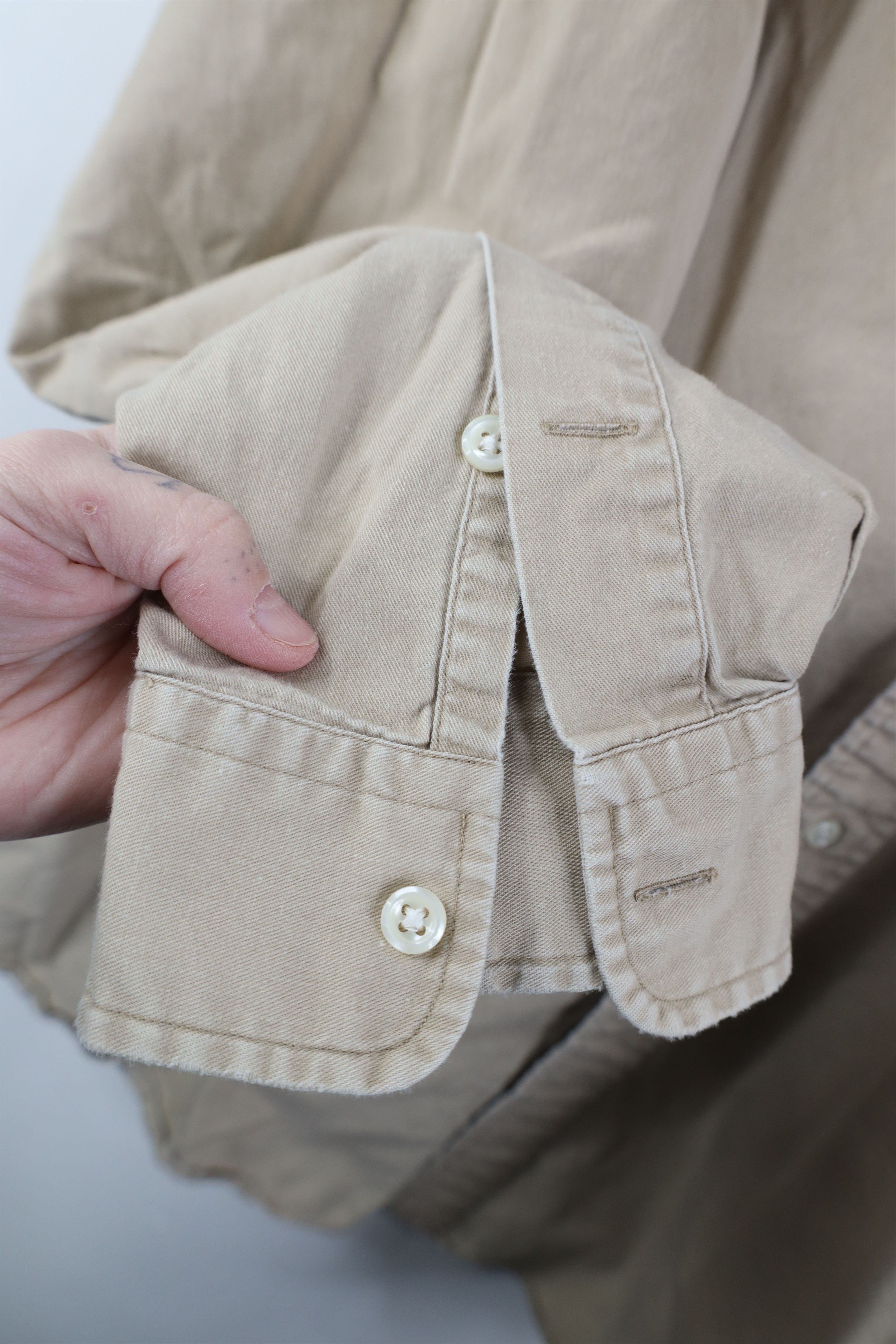 Polo Ralph Lauren Vintage 90s Ralph Lauren Collared Button Down Shirt Beige Size US XL / EU 56 / 4 - 10 Thumbnail