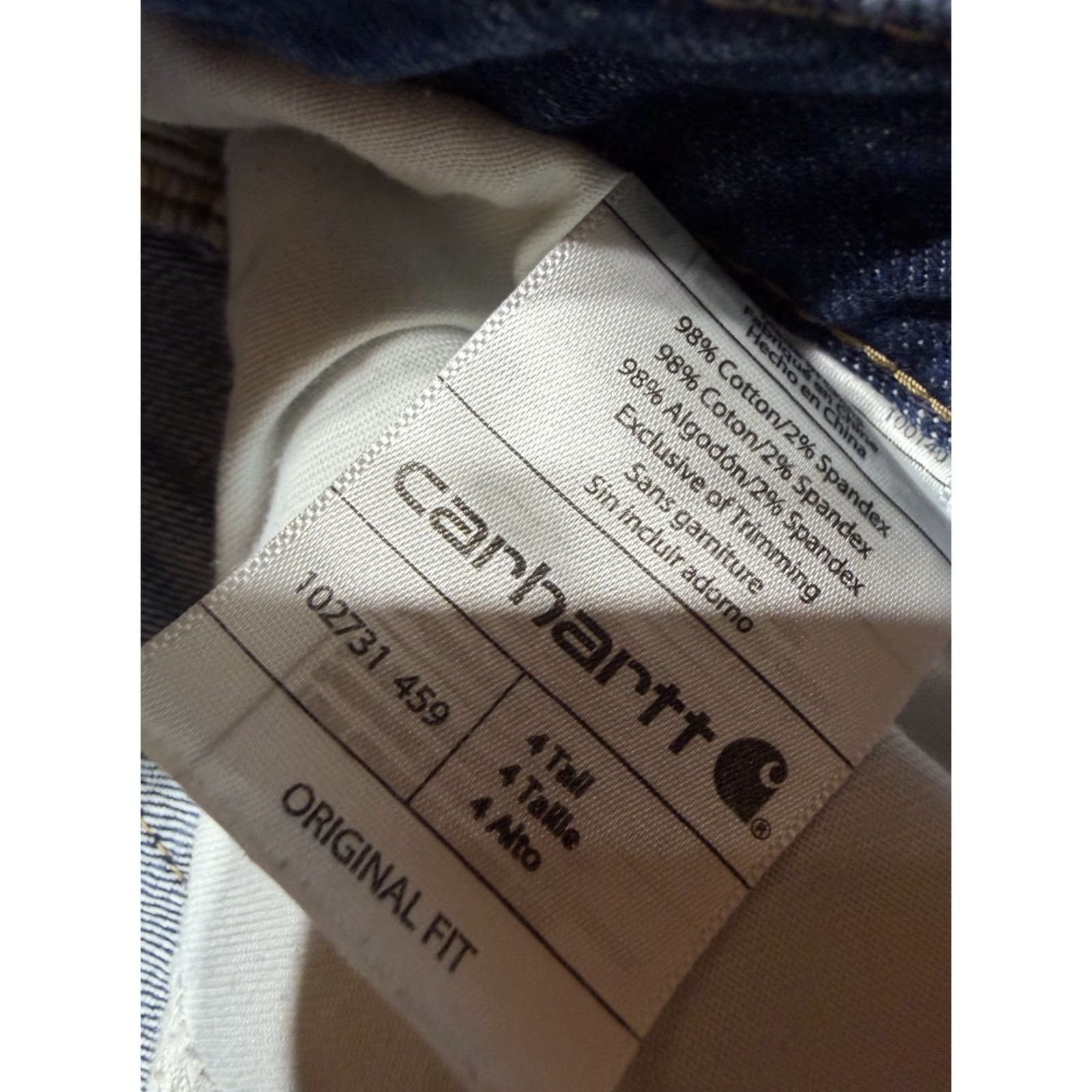 Carhartt Carhartt Women's Jeans Size 4 Tall Blue Denim Distressed Straight Raw Hem Jeans Size 27" / US 4 / IT 40 - 5 Thumbnail