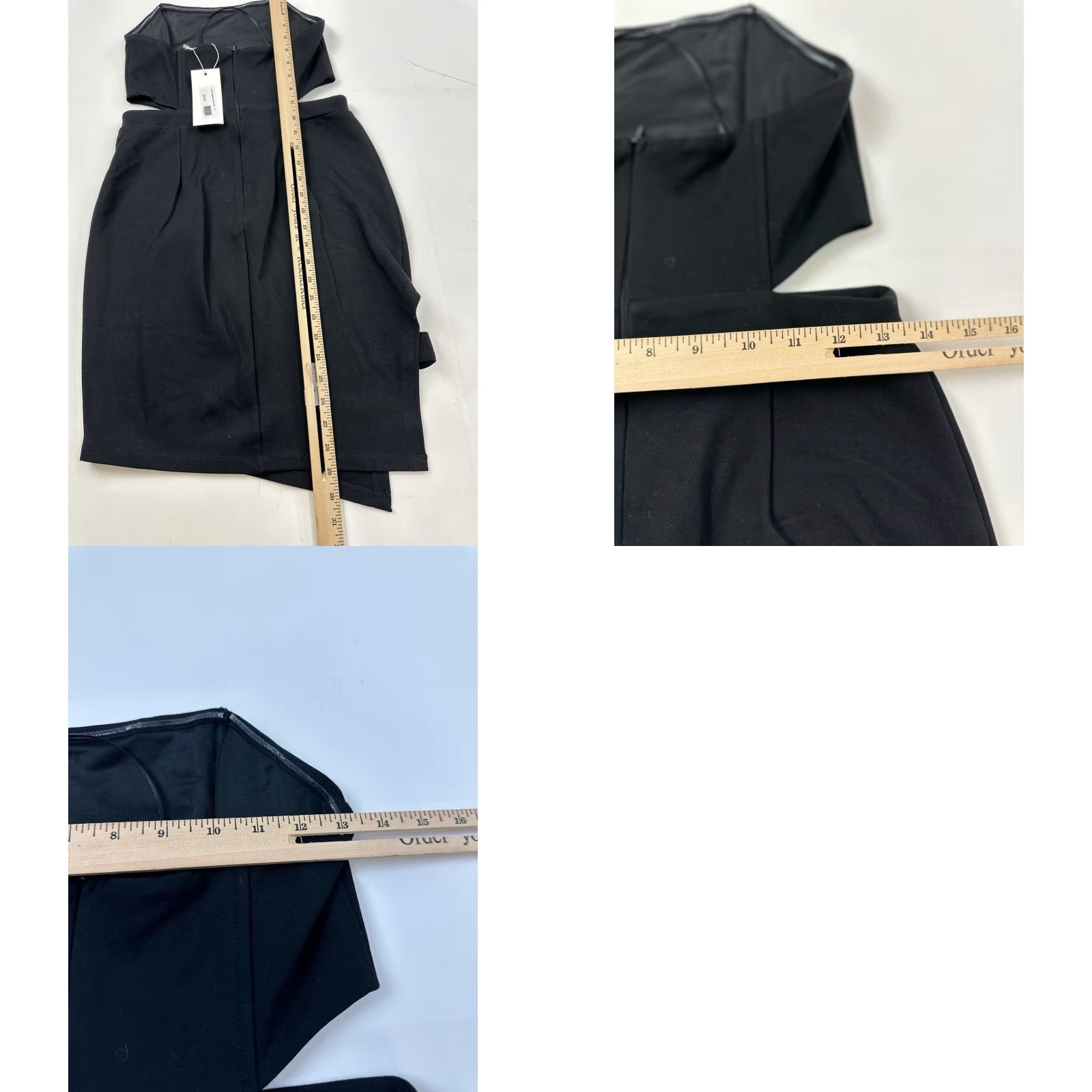 Vintage Lush Dress Women’s M Black Mini Strapless Cut Out Sleeveless Zip Size M / US 6-8 / IT 42-44 - 10 Thumbnail
