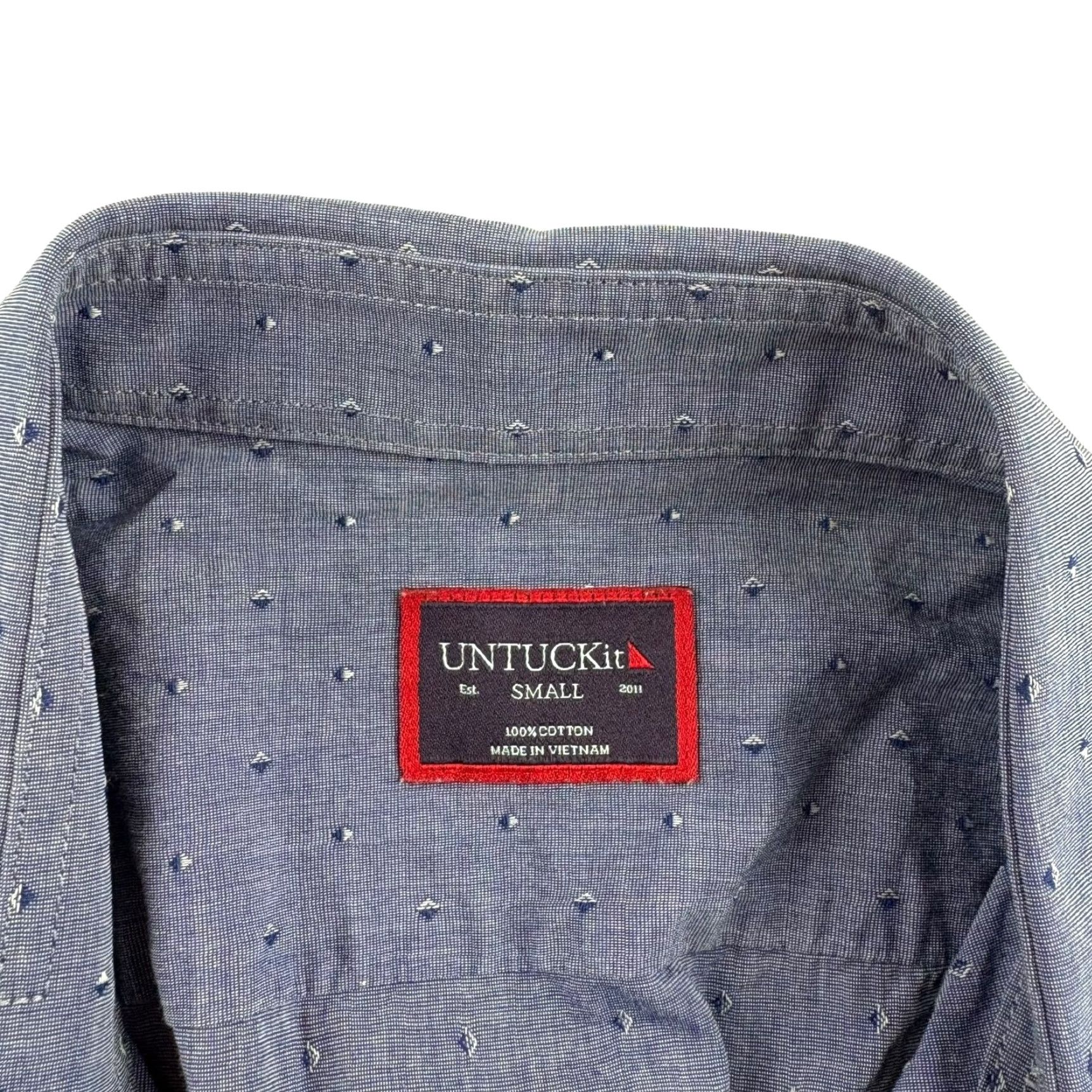 UNTUCKit UNTUCKit Men’s 100% Cotton Button-Down Shirt Blue Small Size US S / EU 44-46 / 1 - 3 Thumbnail