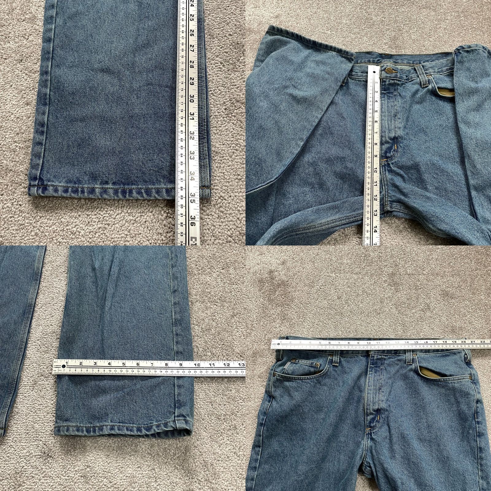 Carhartt VINTAGE Carhartt Jeans Mens 31x35 Denim Straight Fit Dark Wash Cotton Classic Logo Size US 31 - 8 Thumbnail