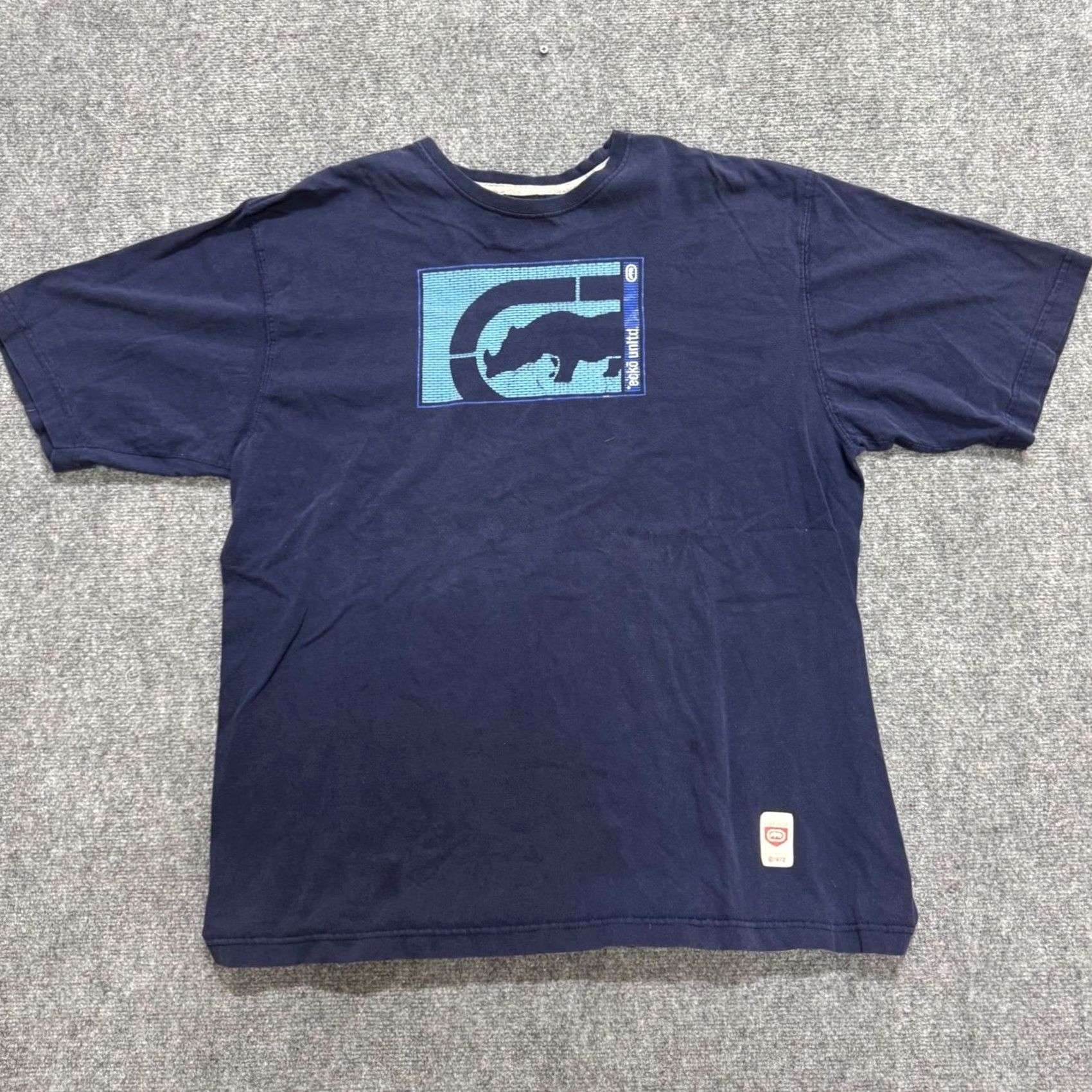 Vintage Y2K Echo UNLTD T-shirt Navy Blue XL Grunge Skater Rhino Mens Size US XL / EU 56 / 4 - 2 Thumbnail
