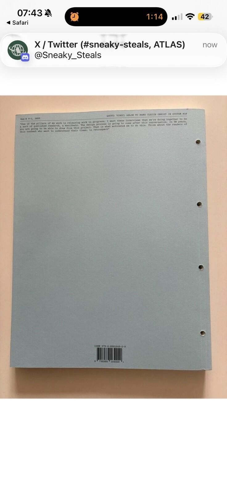 Other VIRGIL ABLOH ARCHIVE READER VOLUME 001 FIRST EDITION Size ONE SIZE - 4 Thumbnail