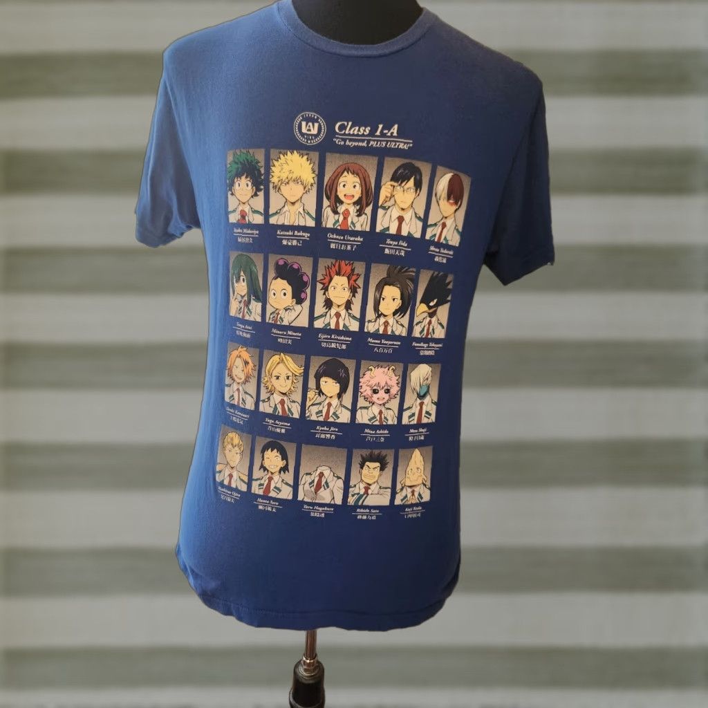 Vintage Box Lunch My Hero Academia Shirt Mens Medium Blue Class 1-A Graphic Print Anime T-Shirt Size US M / EU 48-50 / 2 - 1 Thumbnail