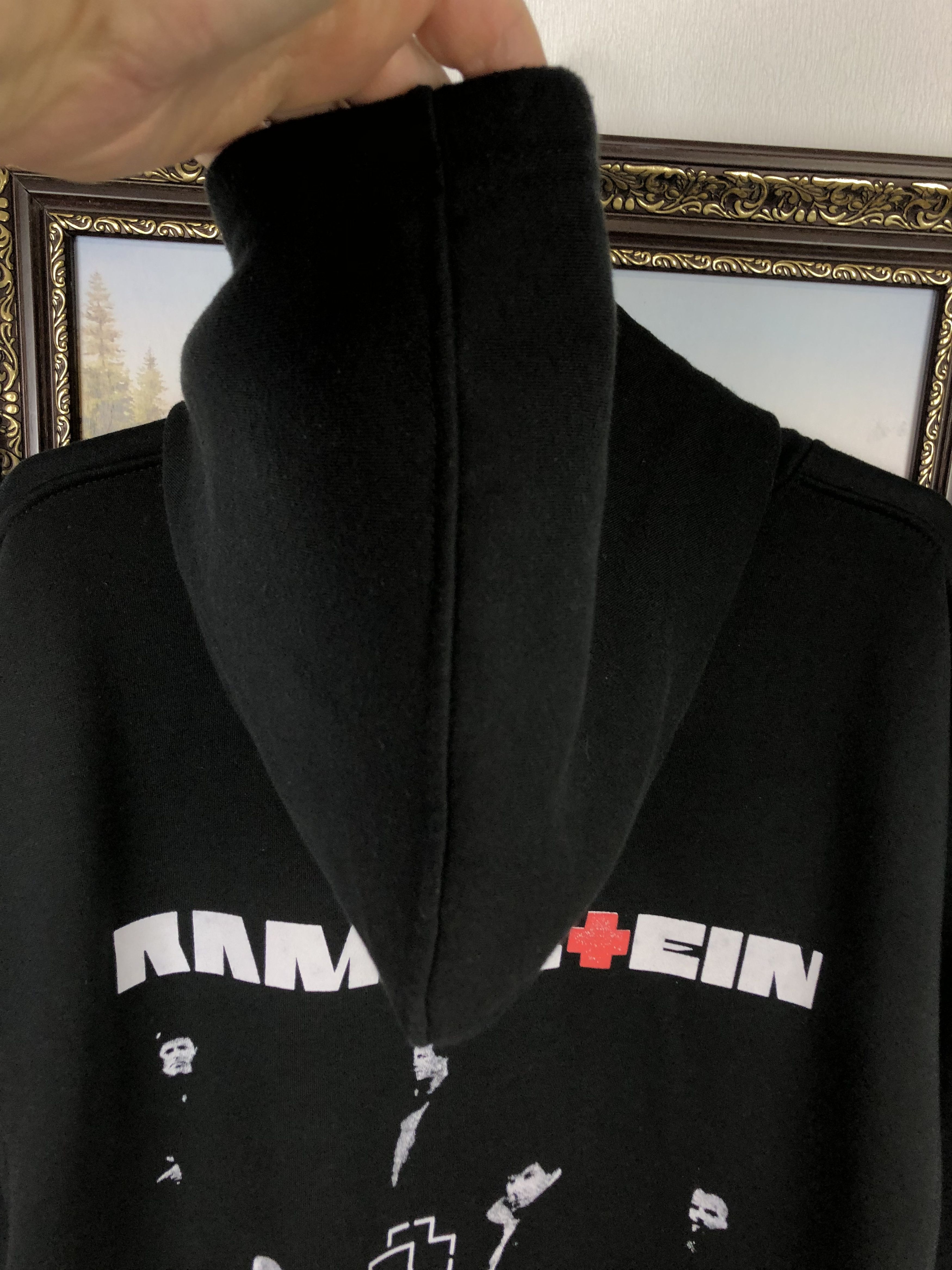 Band Tees Vintage Rammstein Band Hoodie Mens Black Over Print Jacket Size US XXL / EU 58 / 5 - 10 Thumbnail