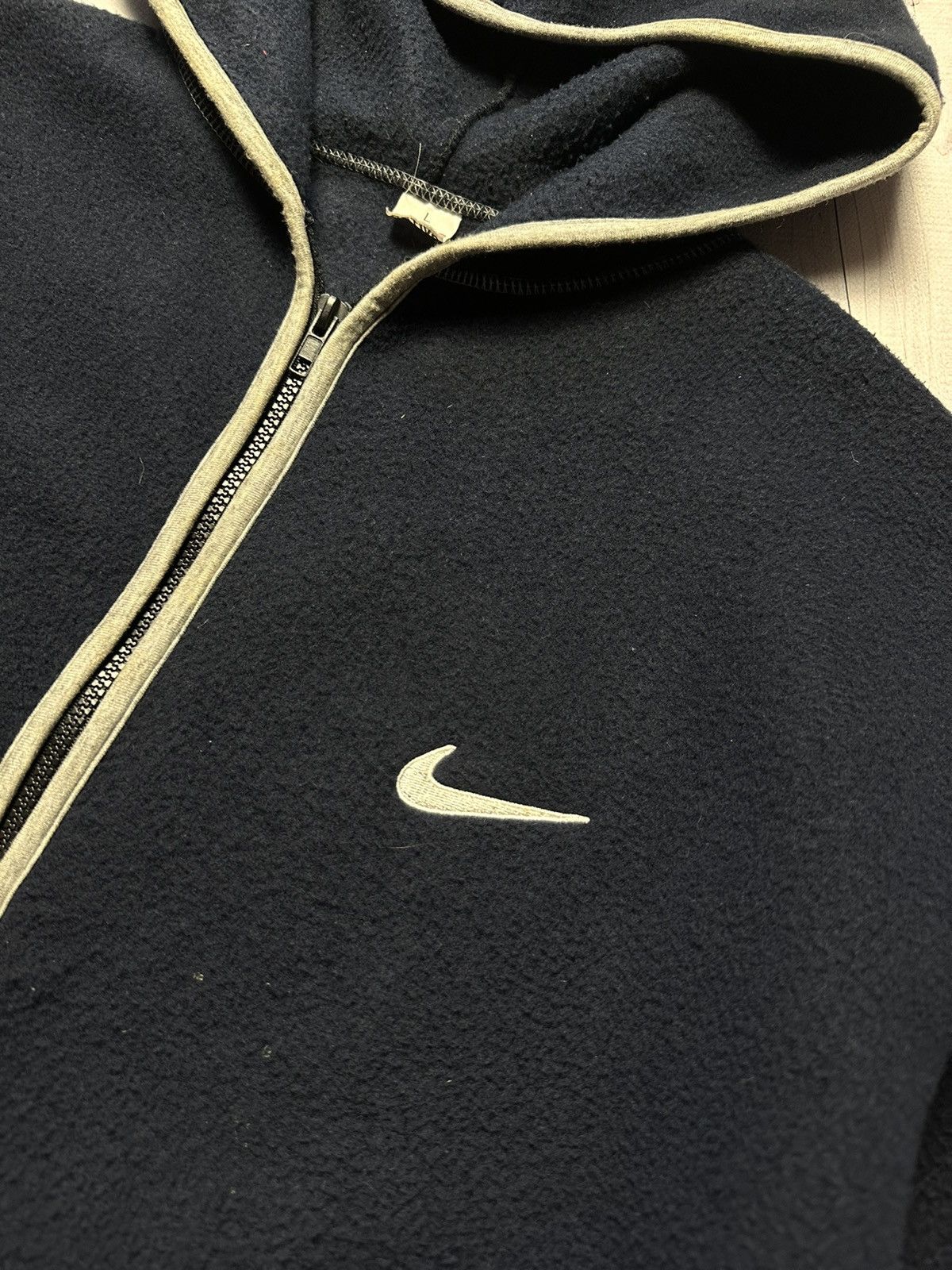 Nike × Vintage Vintage Nike fleece zip hoodie size L logo Size US L / EU 52-54 / 3 - 4 Thumbnail