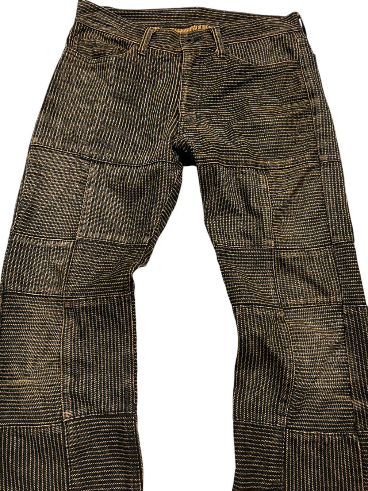 RUPERT mud rust Hickory Patchwork Flare Denim