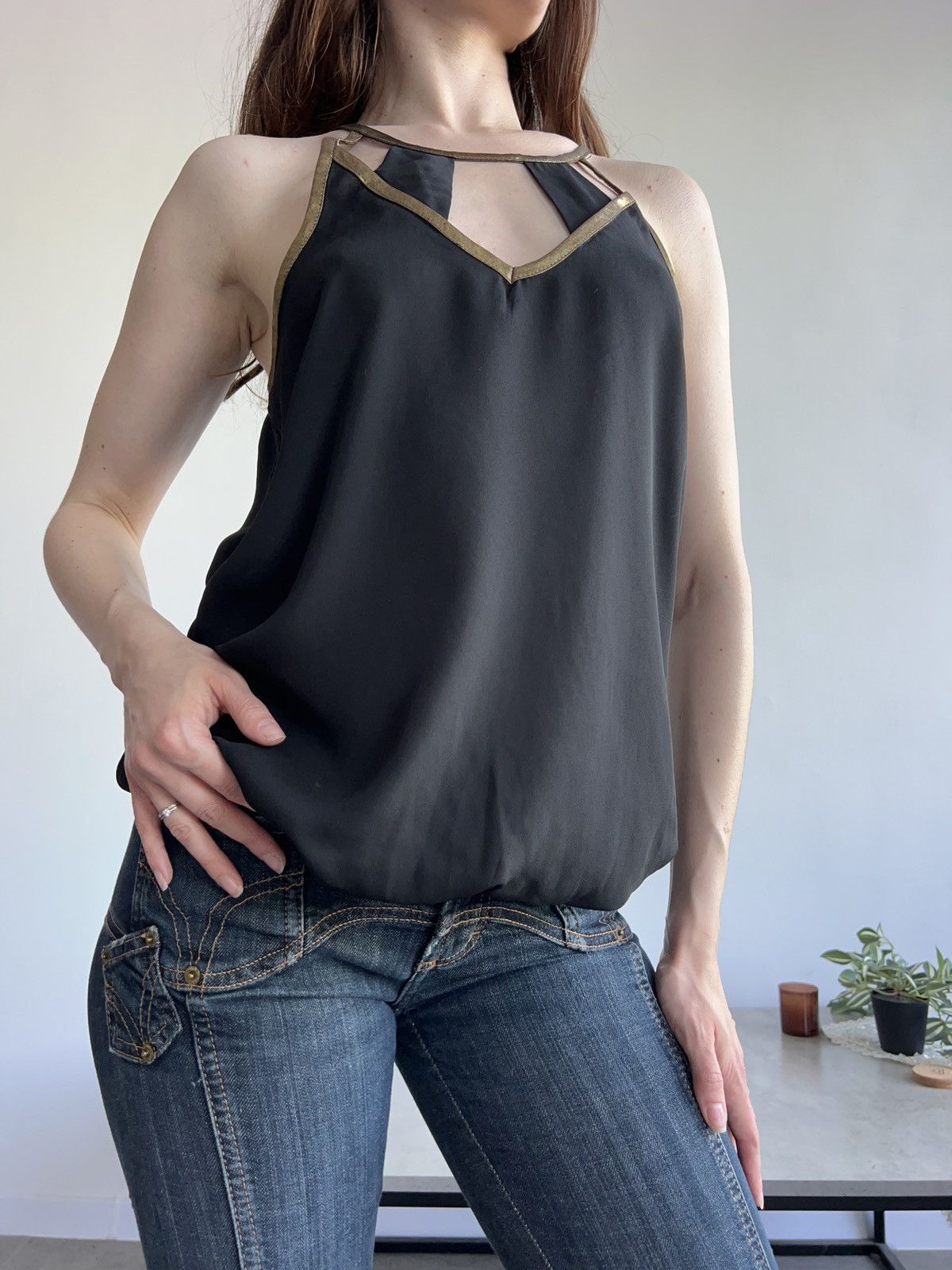 Morgan De Toi × Vintage Morgan de toi amazing black top , blouse, Y2K Size S / US 4 / IT 40 - 4 Thumbnail