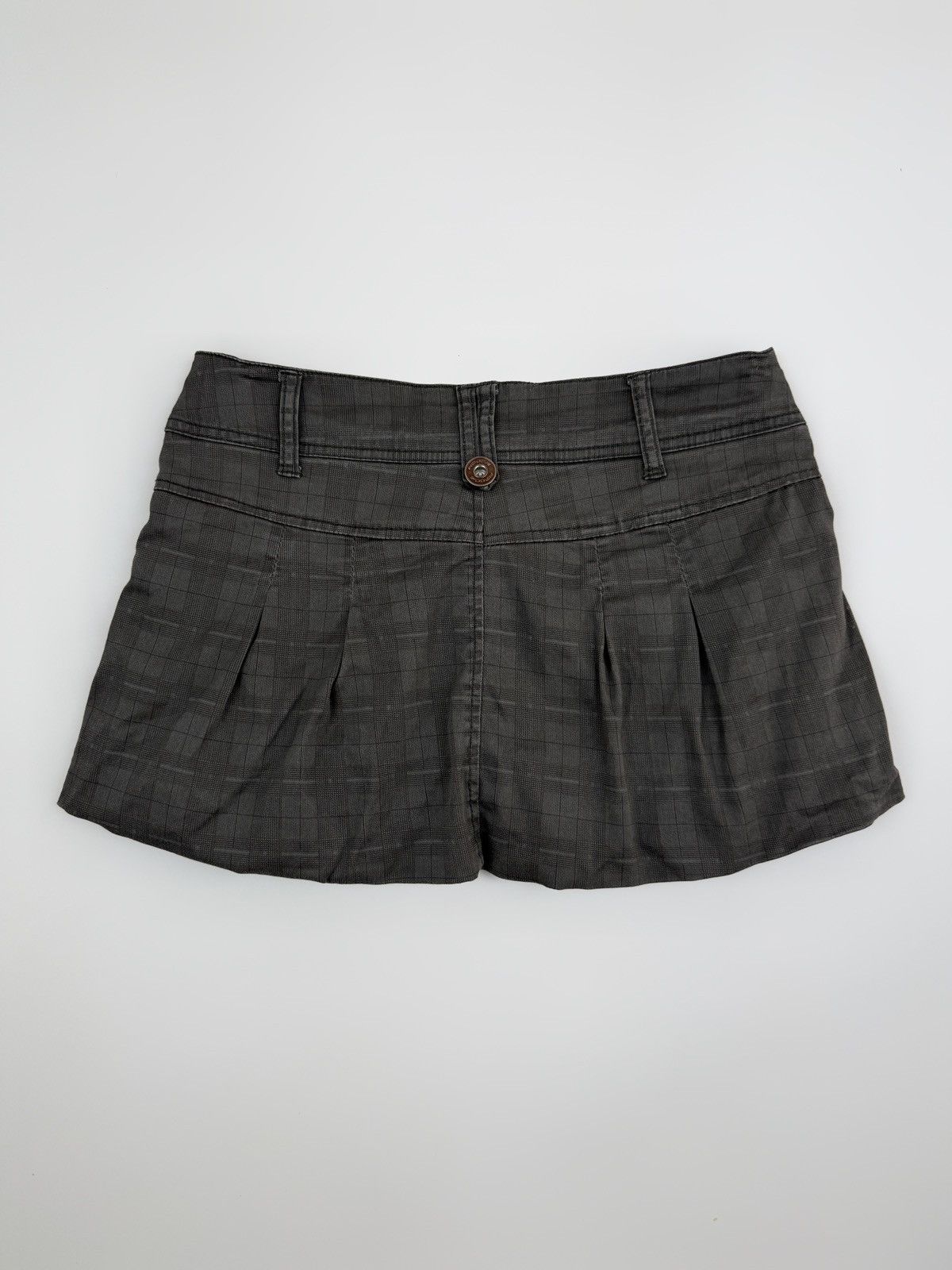 Vintage Y2K Vintage Fishbone Grey Check Pleated Mini Skirt Size 28" / US 6 / IT 42 - 5 Thumbnail