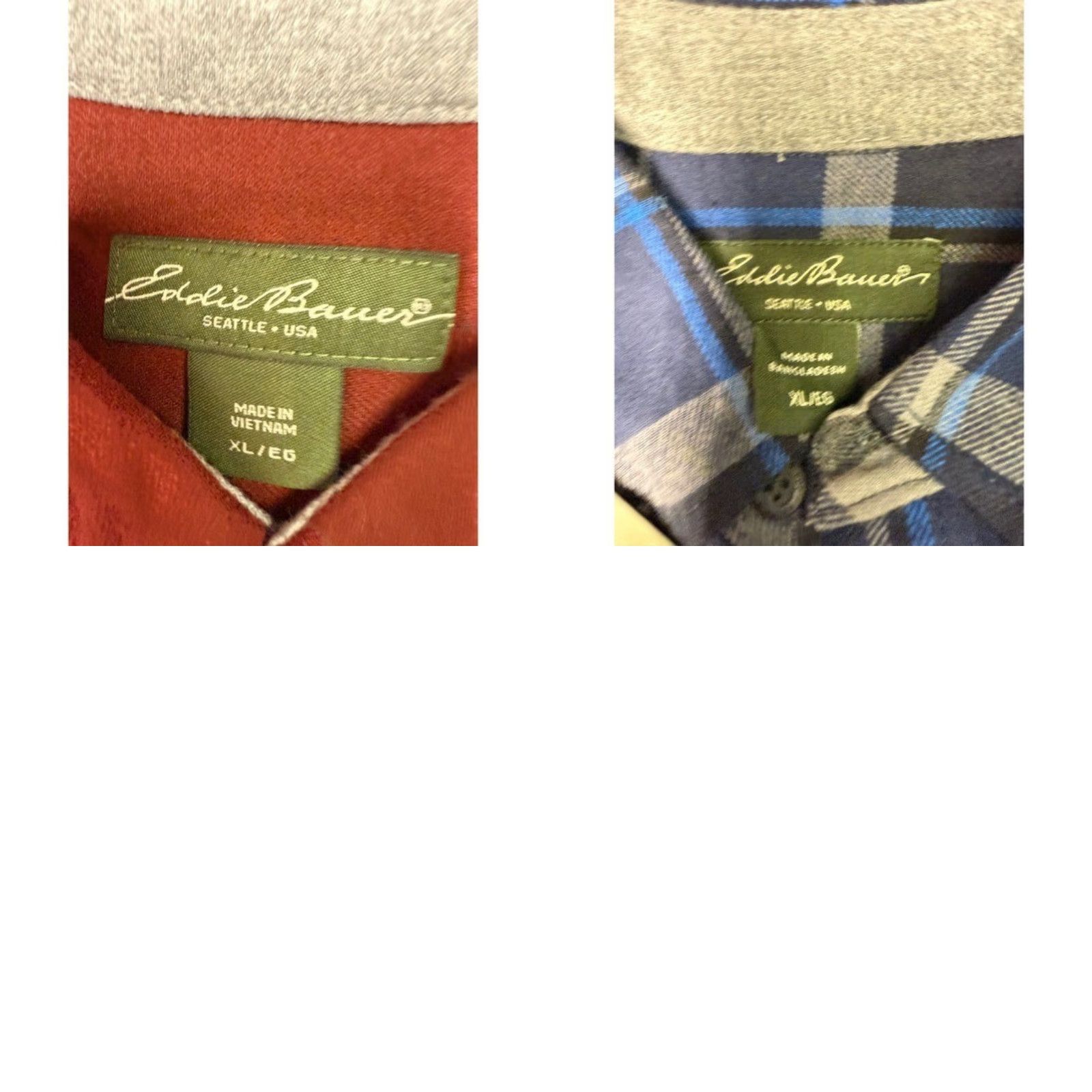 Eddie Bauer VINTAGE Eddie Bauer Plaid Flannel Shirt Button-Down Long Sleeve XL Red Blue Mens NWT Size US XL / EU 56 / 4 - 8 Thumbnail