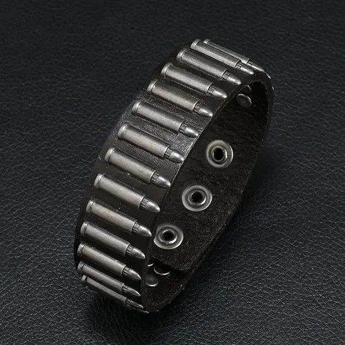 Jewelry Bullet Leather Bracelet Size ONE SIZE - 2 Thumbnail