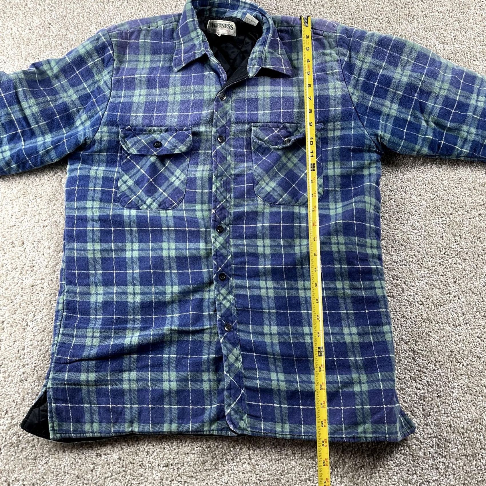 Vintage VINTAGE Wilderness Shirt Jacket Mens Large Blue Plaid Quilted Lined Flannel Size US L / EU 52-54 / 3 - 6 Thumbnail