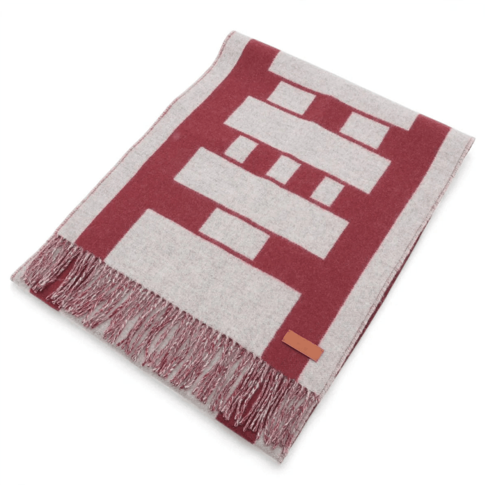 Hermes Contests Cashmere Scarf Bordeaux x Gray Size ONE SIZE - 1 Thumbnail