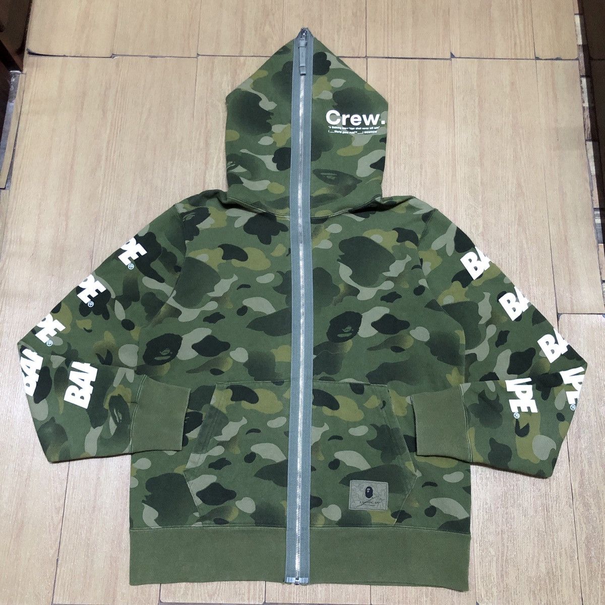 image of Bape Gradation Camo Full Zip Hoodie in Green, Men's (Size Medium)