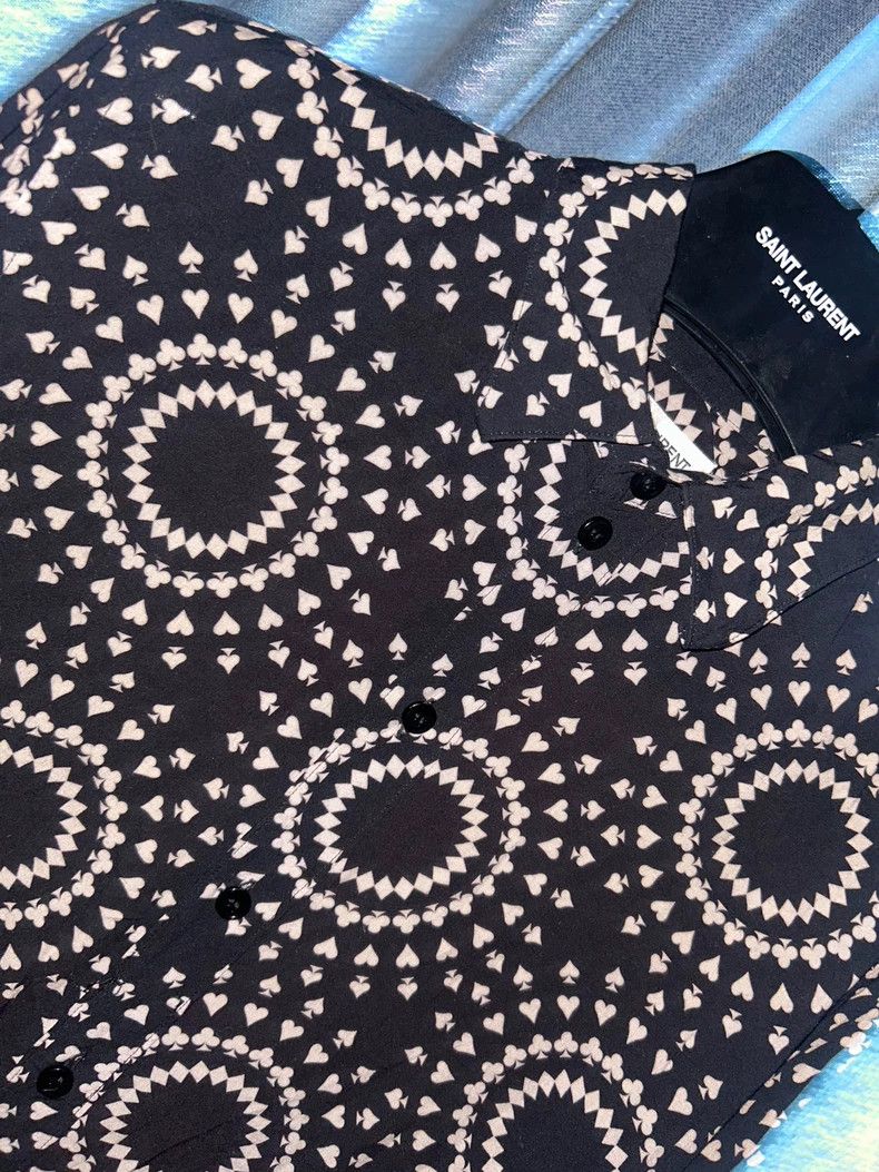 Saint Laurent Paris Saint Laurent Paris 2016 FW Heart Poker Shirt Size XS / US 0-2 / IT 36-38 - 3 Thumbnail