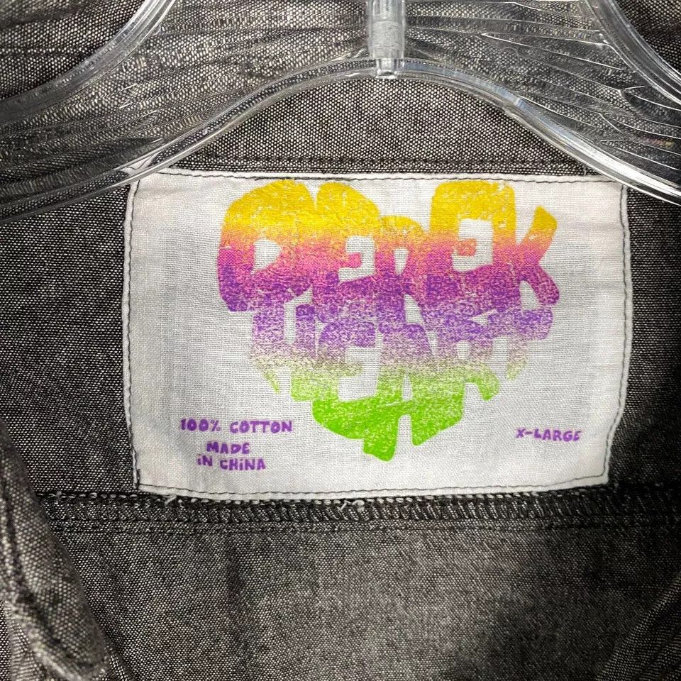 Other Derek Heart Button Up Top Juniors XL Gray 100% Cotton Size XL / US 12-14 / IT 48-50 - 3 Thumbnail