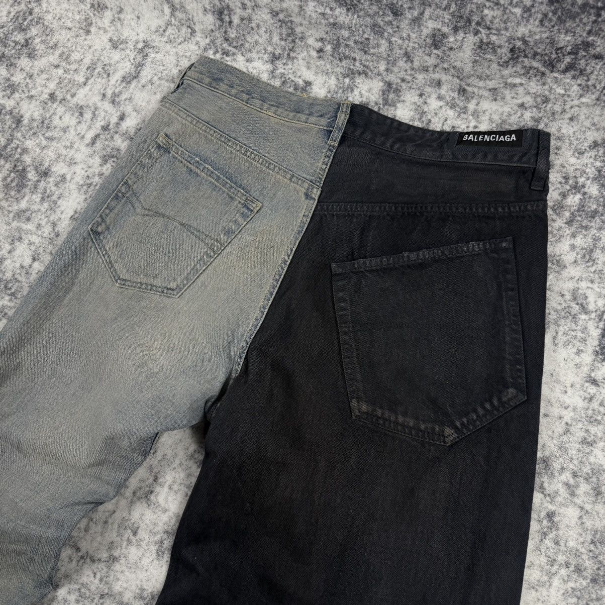 Balenciaga Balenciaga Fifty-Fifty Destroyed ‘Black/Blue’ Jeans Size US 30 / EU 46 - 5 Thumbnail