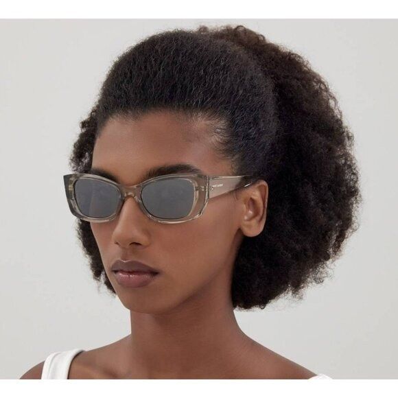 Saint Laurent Paris NEW SAINT LAURENT SUNGLASSES SL593 003 BEIGE CAT EYE WOMEN E Size ONE SIZE - 2 Thumbnail