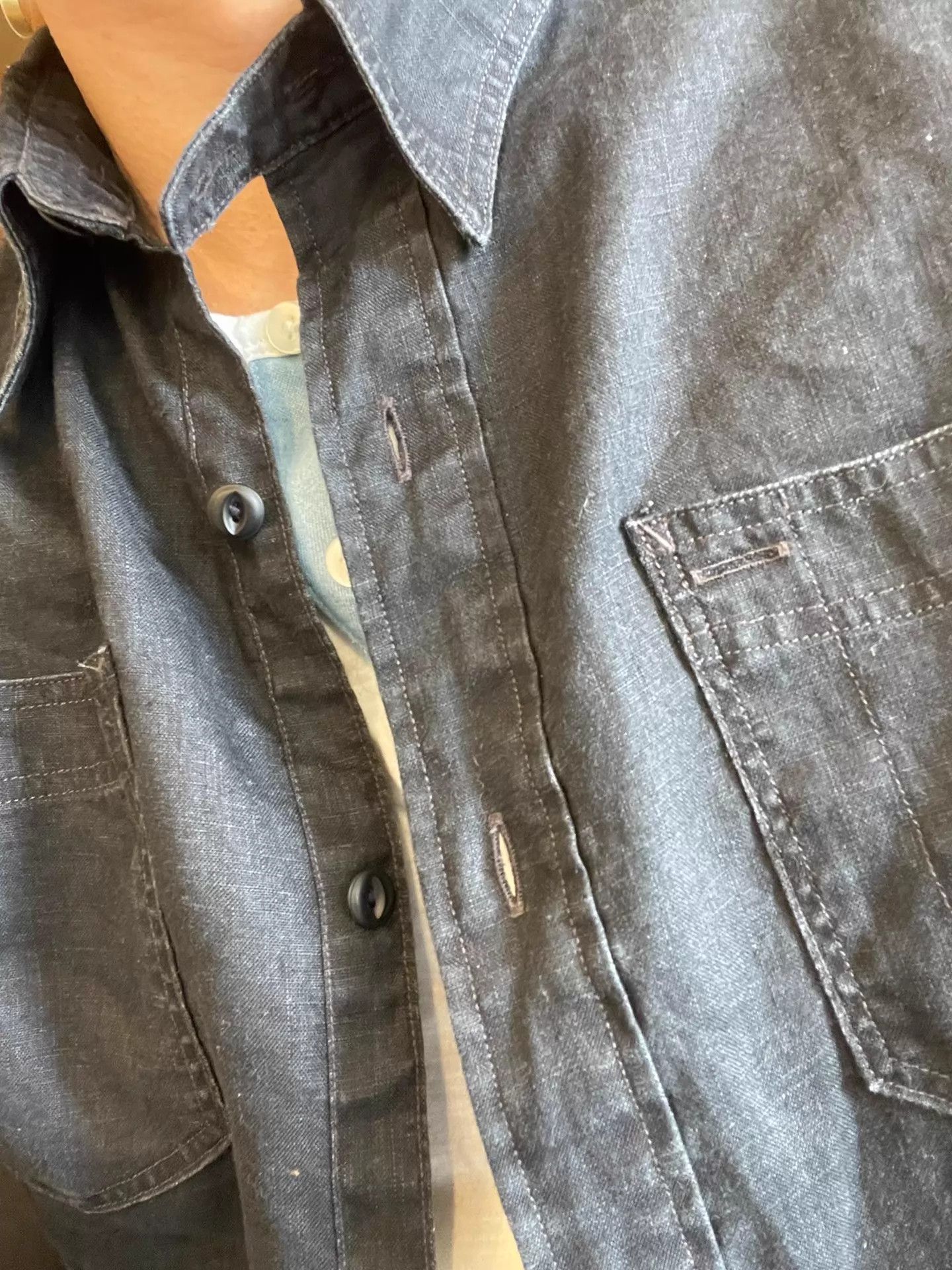 RRL Ralph Lauren RRL Cotton Linen Washed Black Shirts S Size US S / EU 44-46 / 1 - 2 Thumbnail