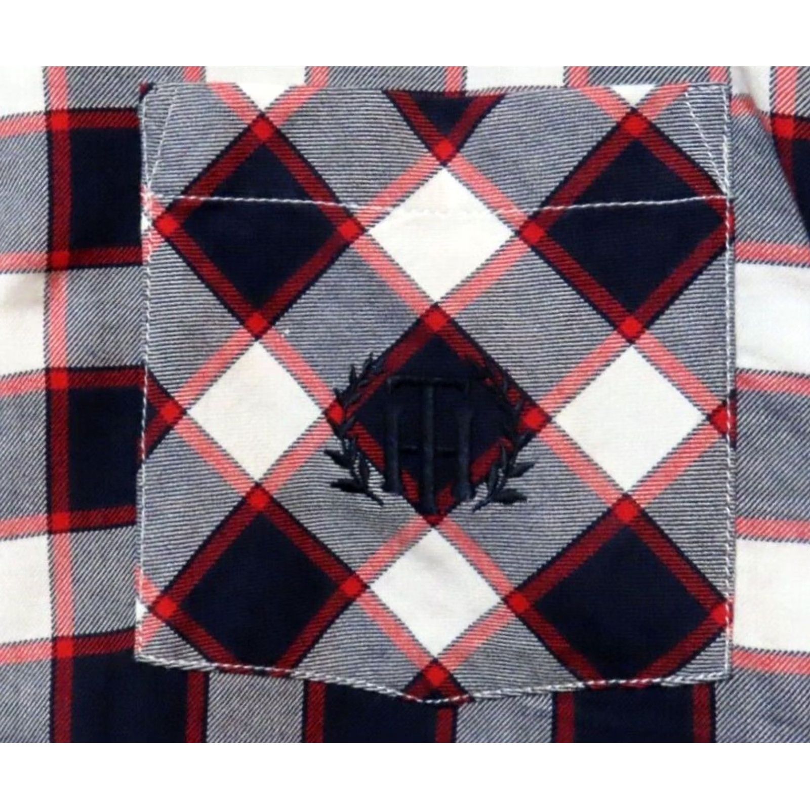 Tommy Hilfiger Tommy Hilfiger Button-Up Shirt Women's Long Sleeve Roll Tab Plaid Red White Blue Logo Pocket Black 2XL Regular Mens? Size XXL / US 16-18 / IT 52-54 - 4 Thumbnail